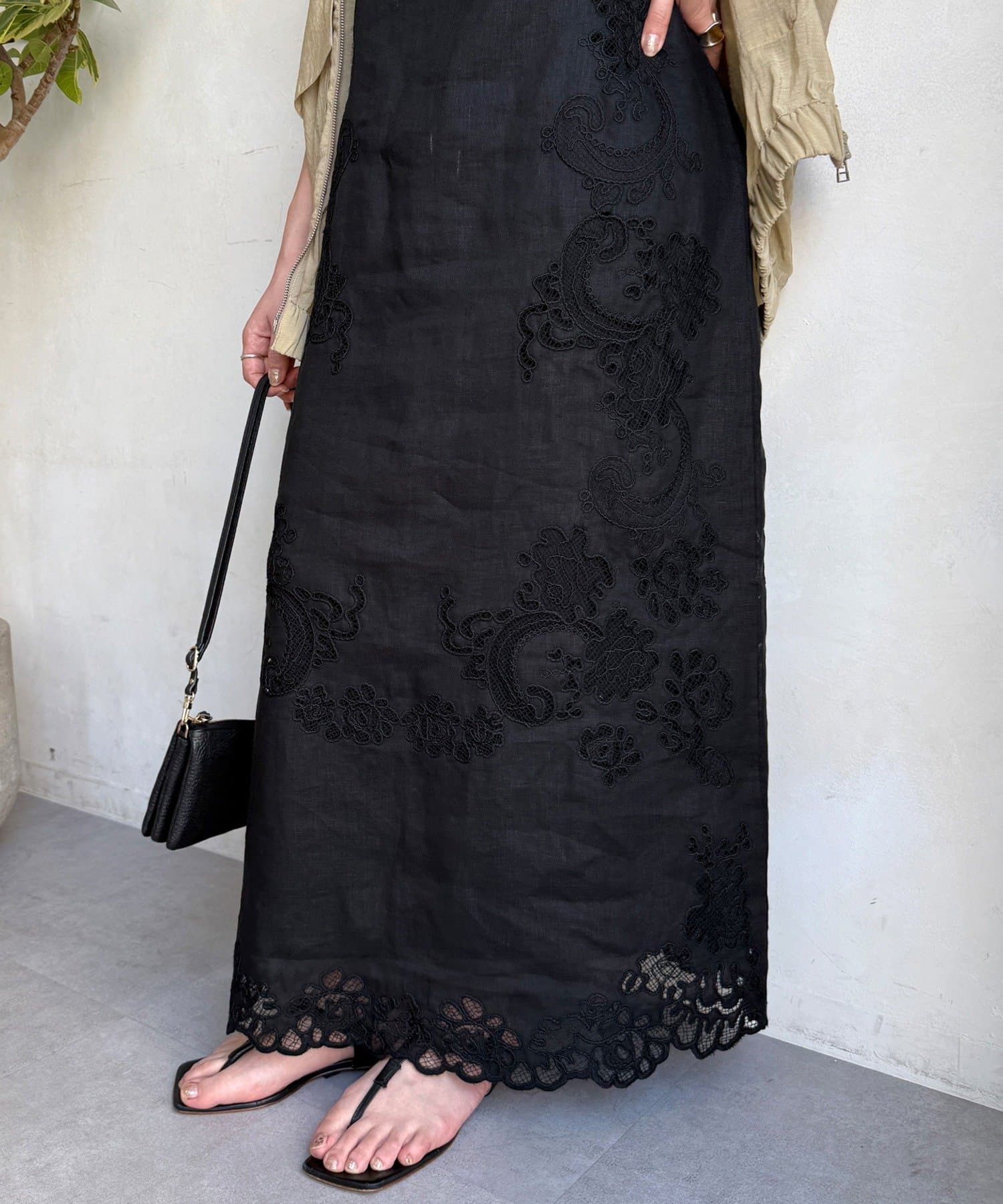 DOUDOU(ドゥドゥ) コードレース刺繍カットワークレースワンピース