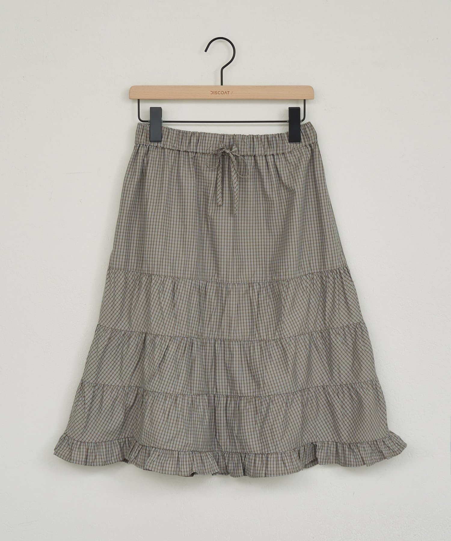 DISCOAT(ディスコート) 【umm.】チェックミドルスカート