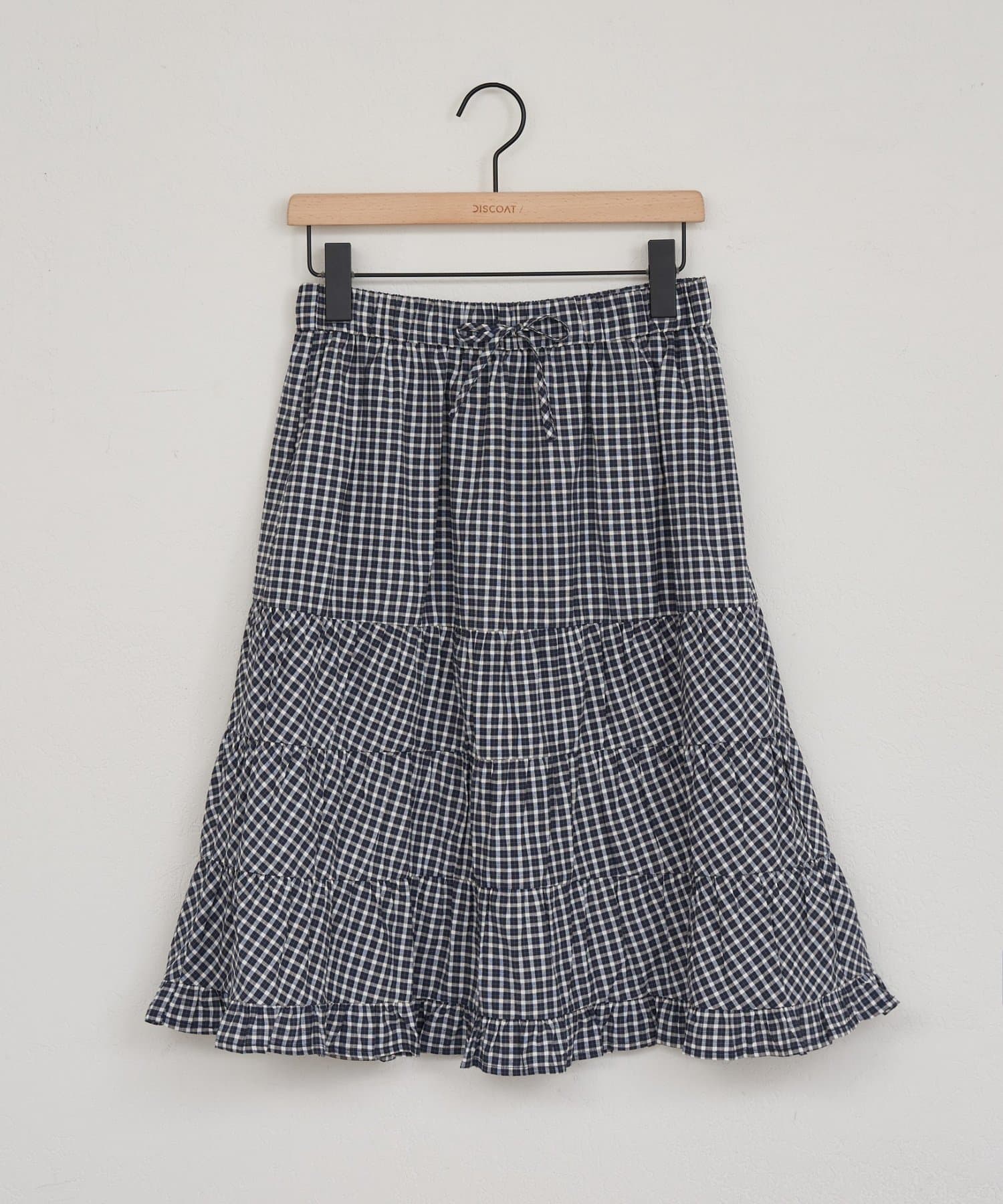 DISCOAT(ディスコート) 【umm.】チェックミドルスカート