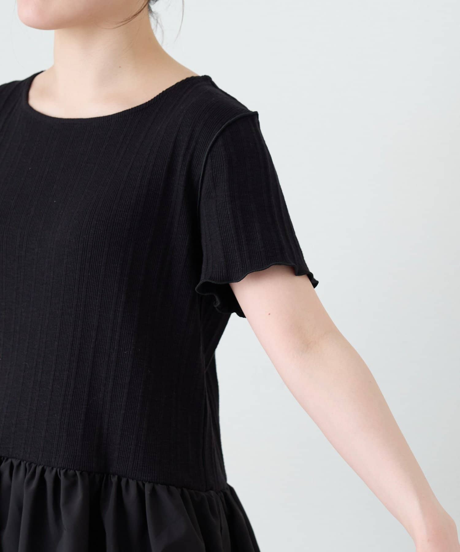 CIAOPANIC TYPY(チャオパニックティピー) 裾バルーンランダムリブ半袖トップス