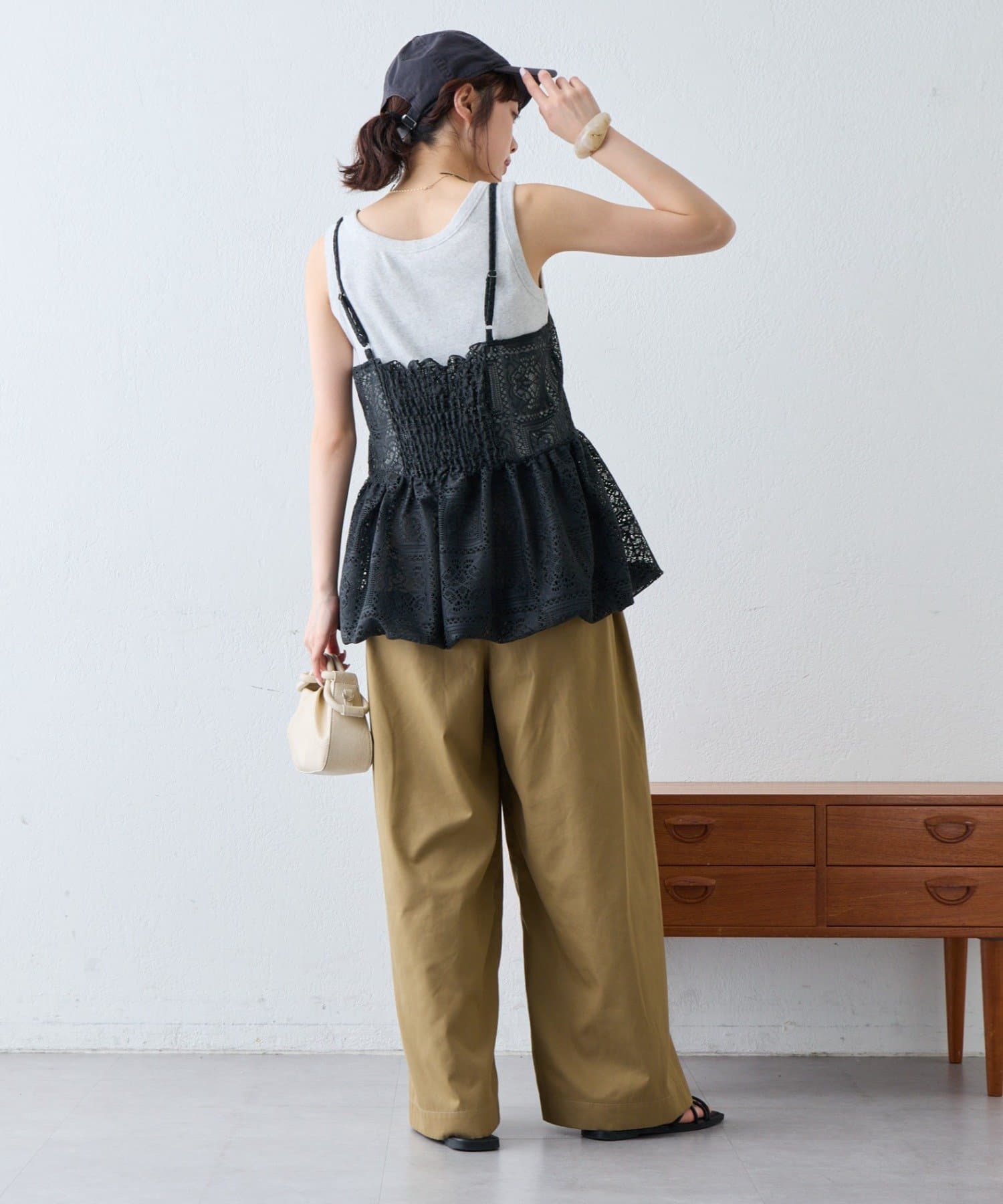 CIAOPANIC TYPY(チャオパニックティピー) 【オールシーズン使える】裾バルーンレースキャミチュニック