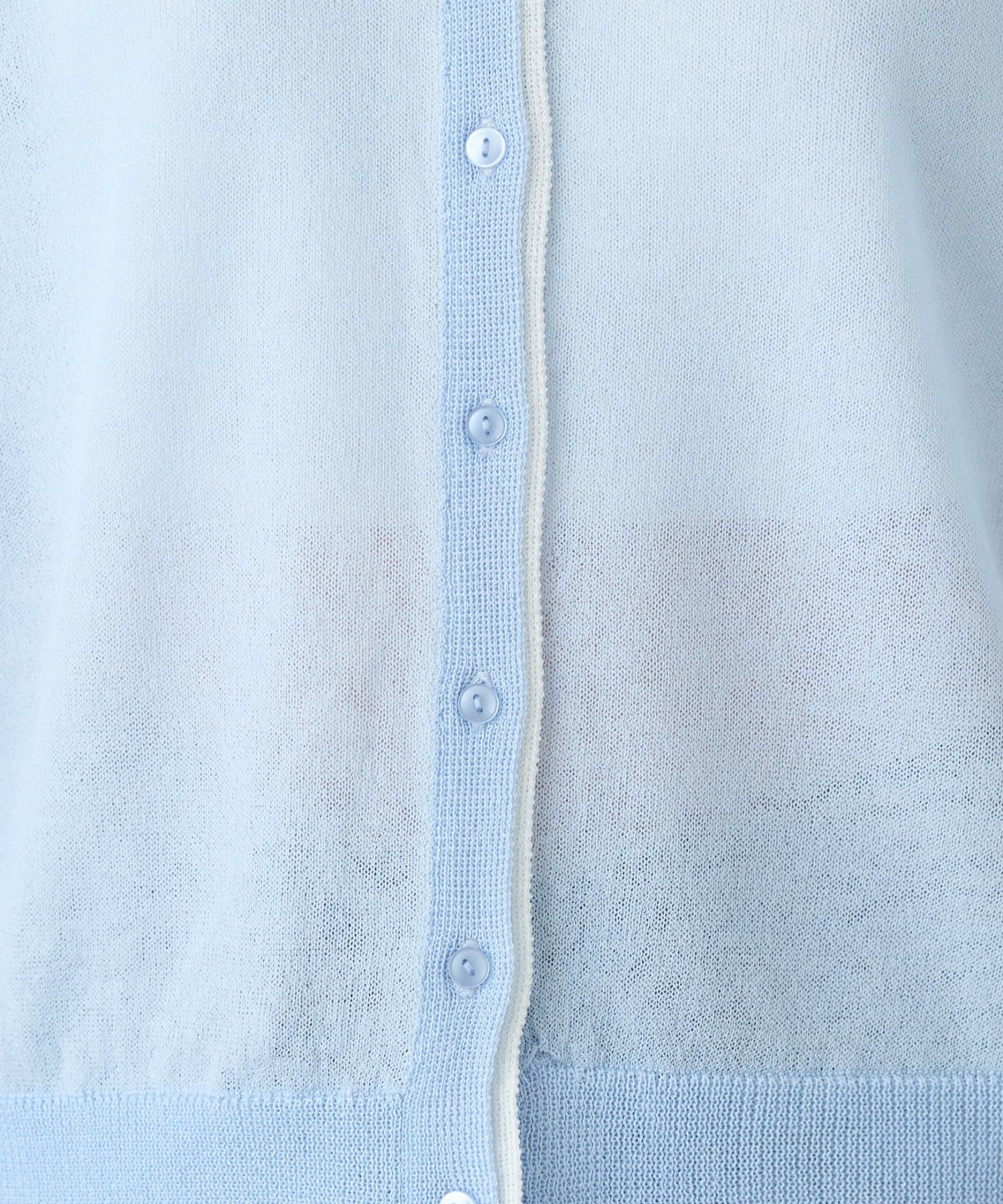 CIAOPANIC TYPY(チャオパニックティピー) 【接触冷感/一枚で決まる】レイヤードライク配色5分袖シアーニットカーデ