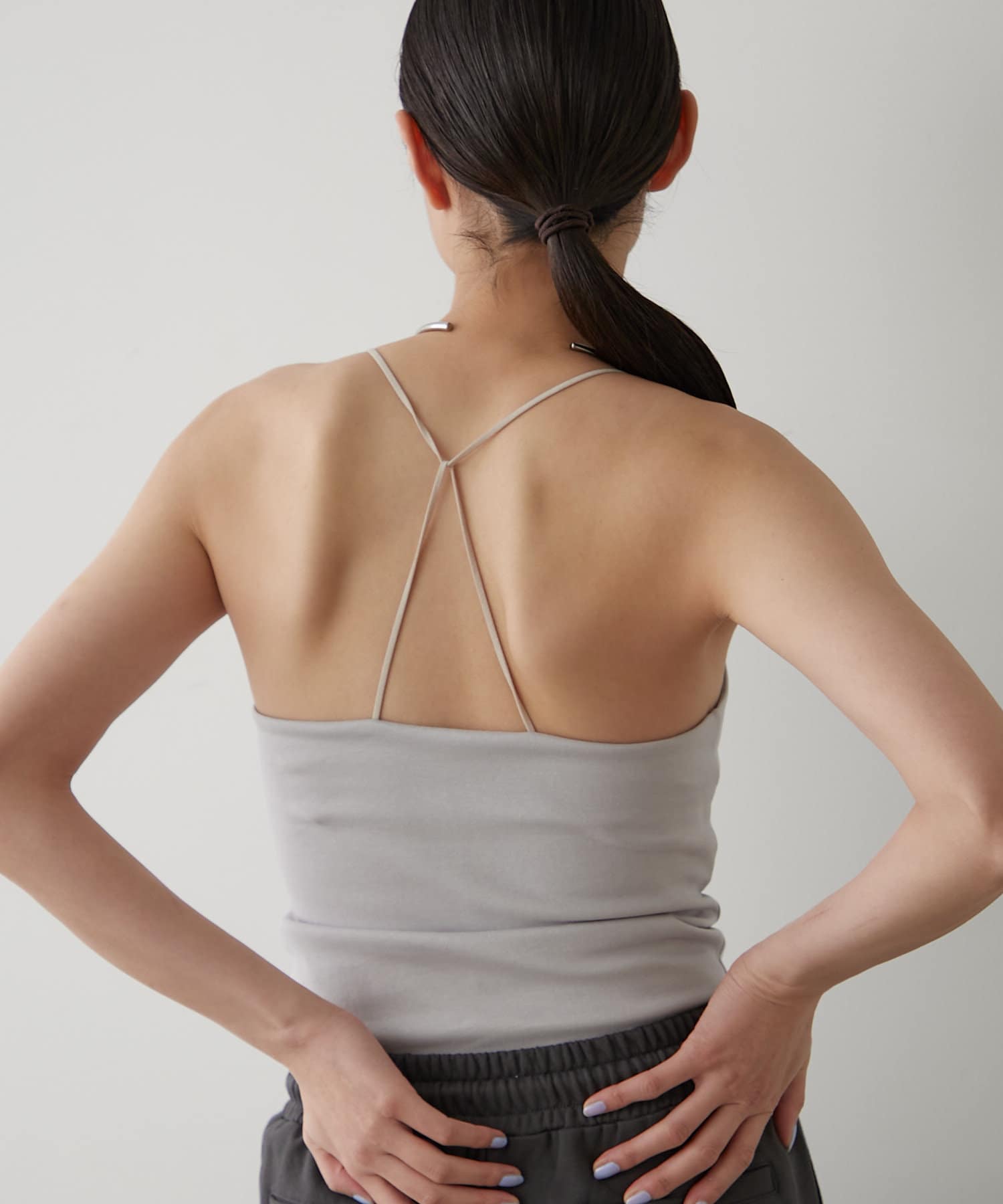 OUTLET(アウトレット) 【earthy_】オーガニックコットンカップ付きバックデザインキャミソール