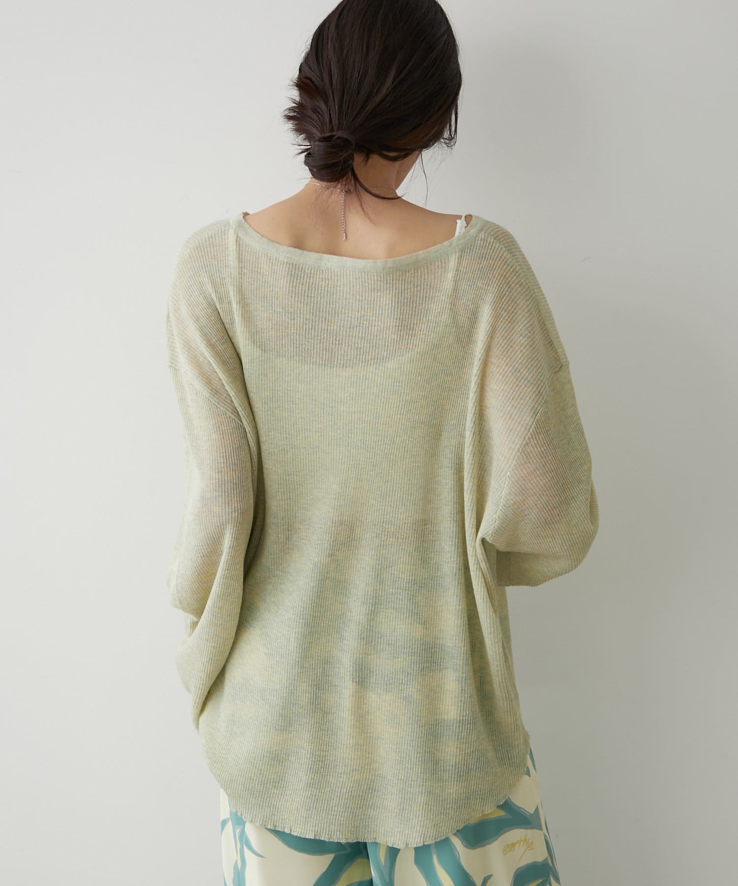 OUTLET(アウトレット) 【earthy_】2WAYシアーリブヘンリーニットプルオーバー