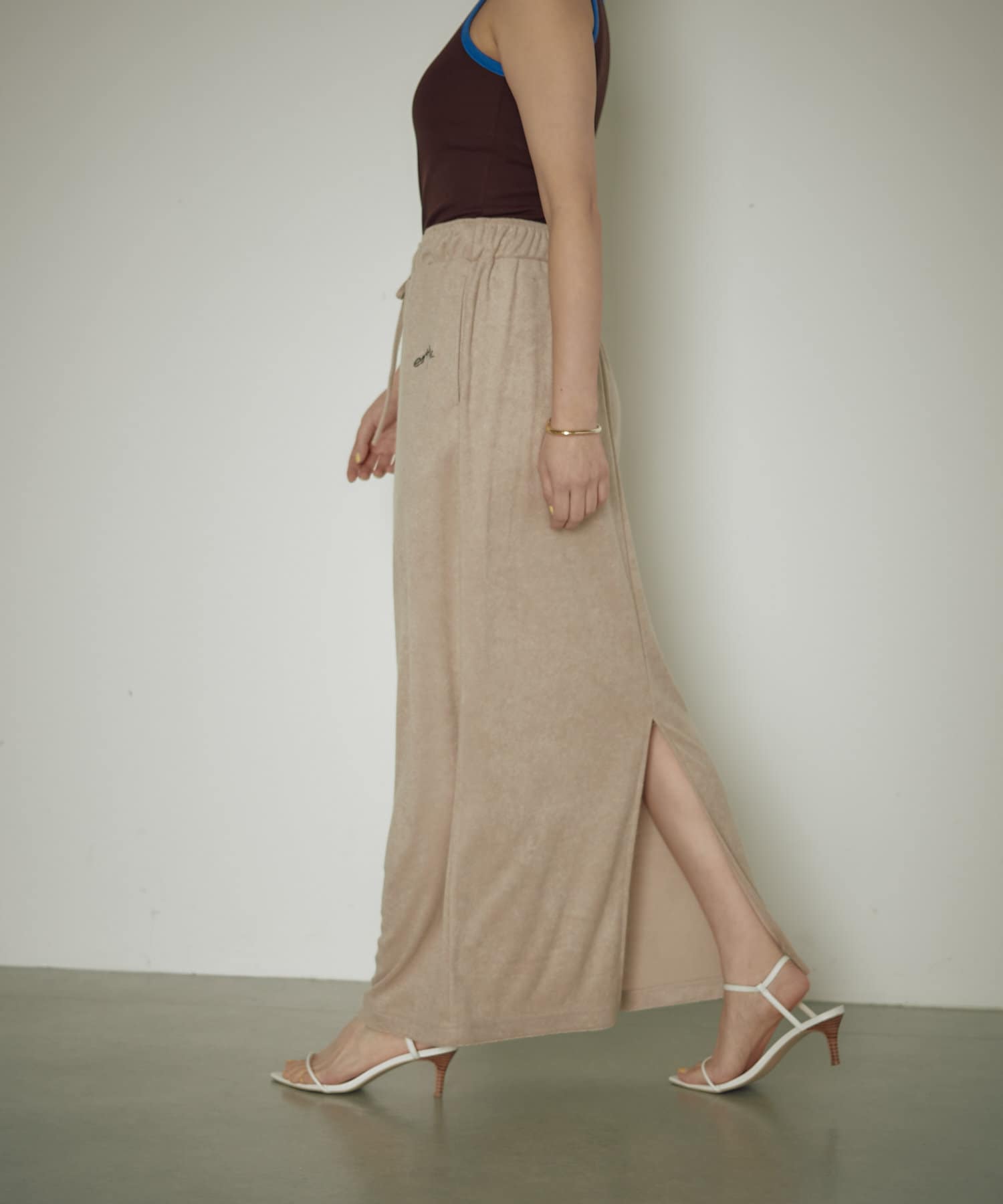 OUTLET(アウトレット) 【earthy_】パイルロングスカート