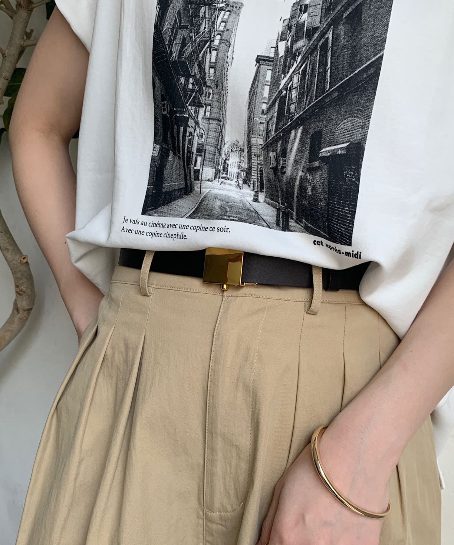 OUTLET(アウトレット) 【DouDou】GOLDバックルレザーベルト