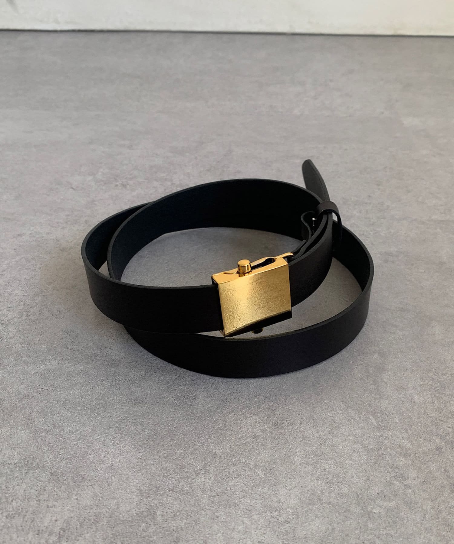 OUTLET(アウトレット) 【DouDou】GOLDバックルレザーベルト