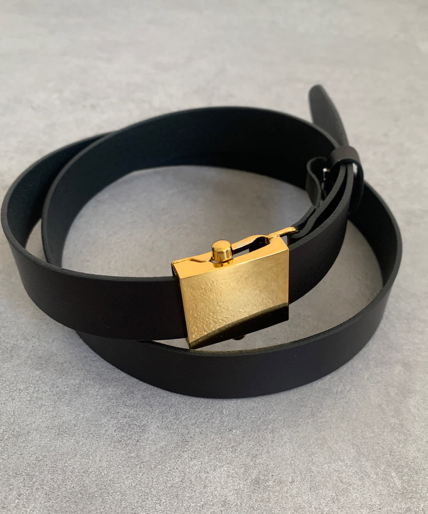 OUTLET(アウトレット) 【DouDou】GOLDバックルレザーベルト