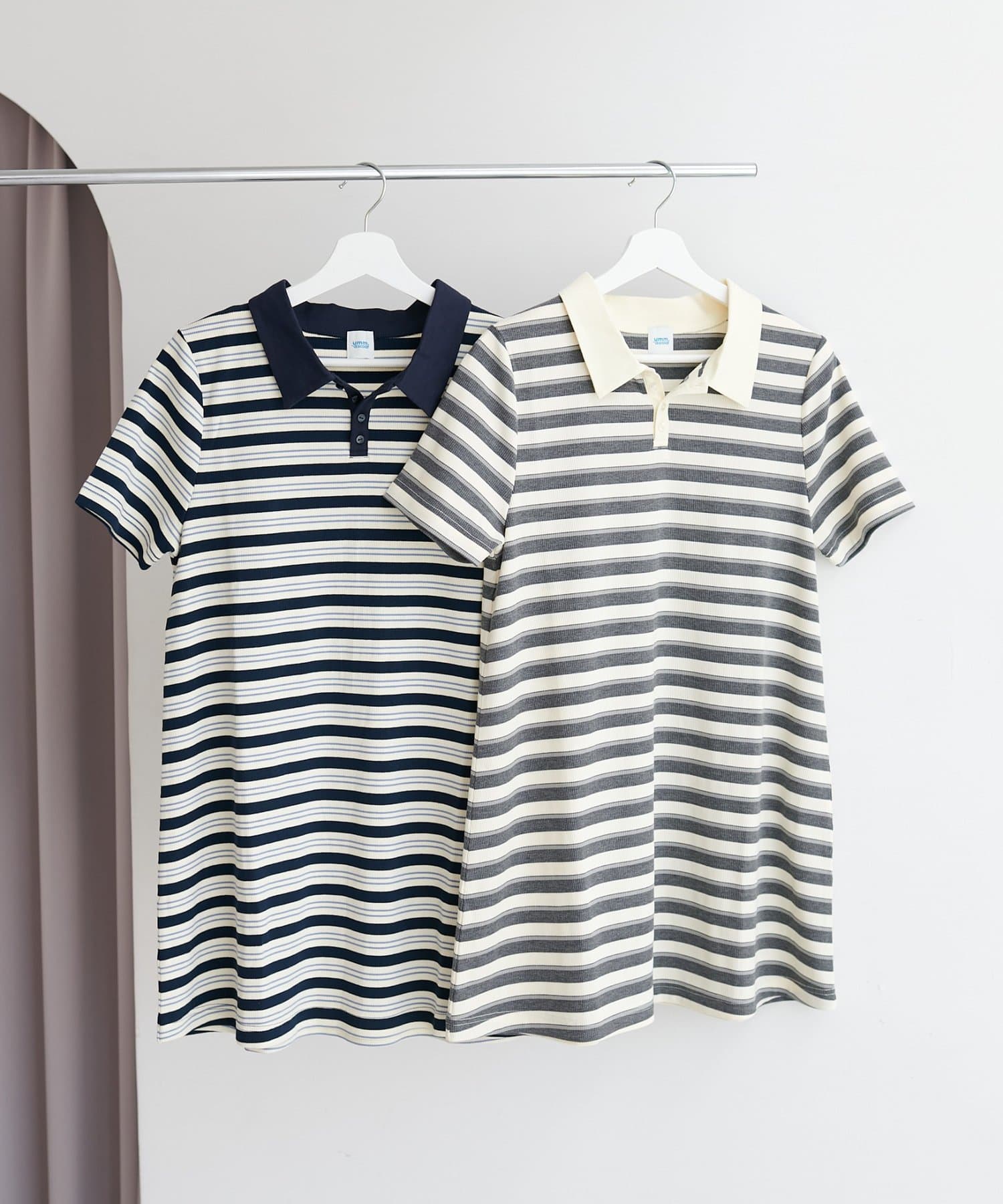 OUTLET(アウトレット) 【Discoat】ボーダーポロミニワンピース