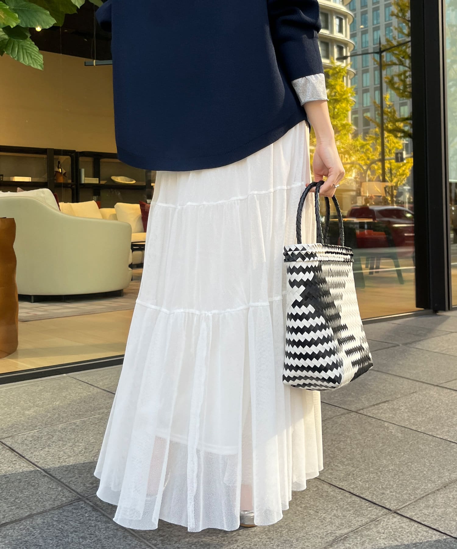 OUTLET(アウトレット) 【DouDou】メッシュティアードスカート