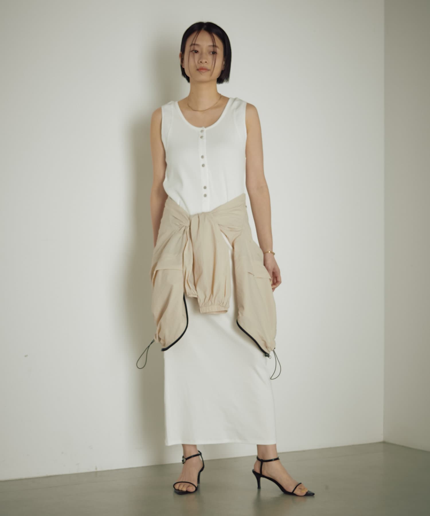 OUTLET(アウトレット) 【earthy_】リブタンクロングワンピース