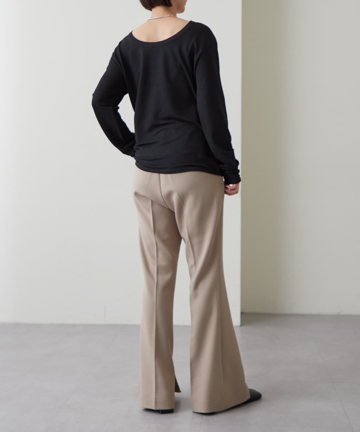 OUTLET(アウトレット) 【Omekashi】ストレッチスリムフレアパンツ