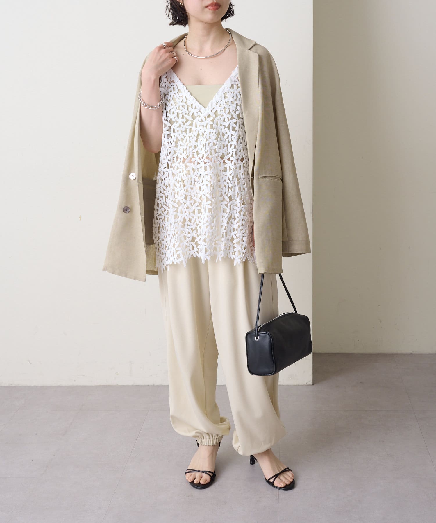 OUTLET(アウトレット) 【Omekashi】シアーメッシュジャケット