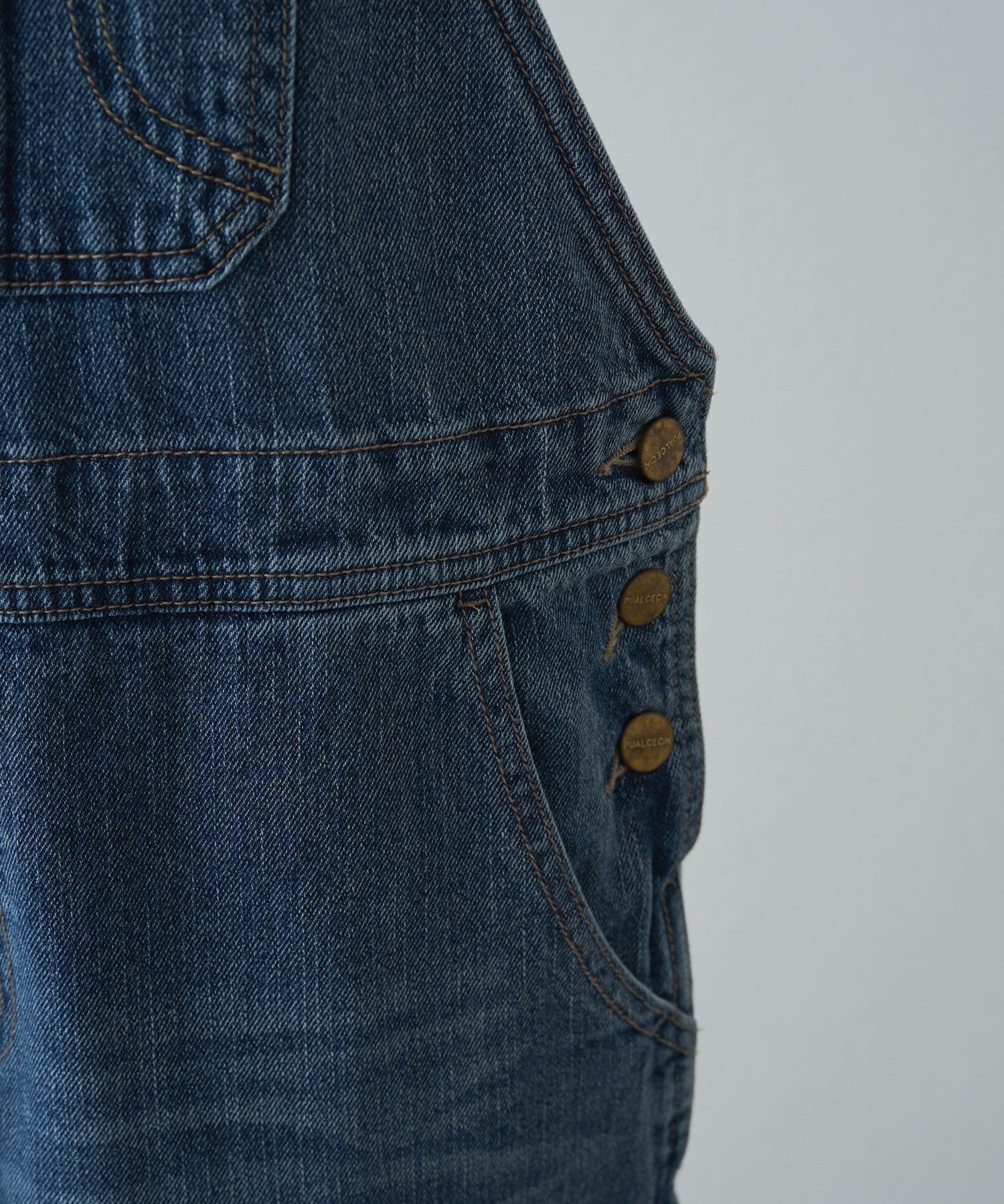 PUAL CE CIN(ピュアルセシン) 綿麻デニムサロペット