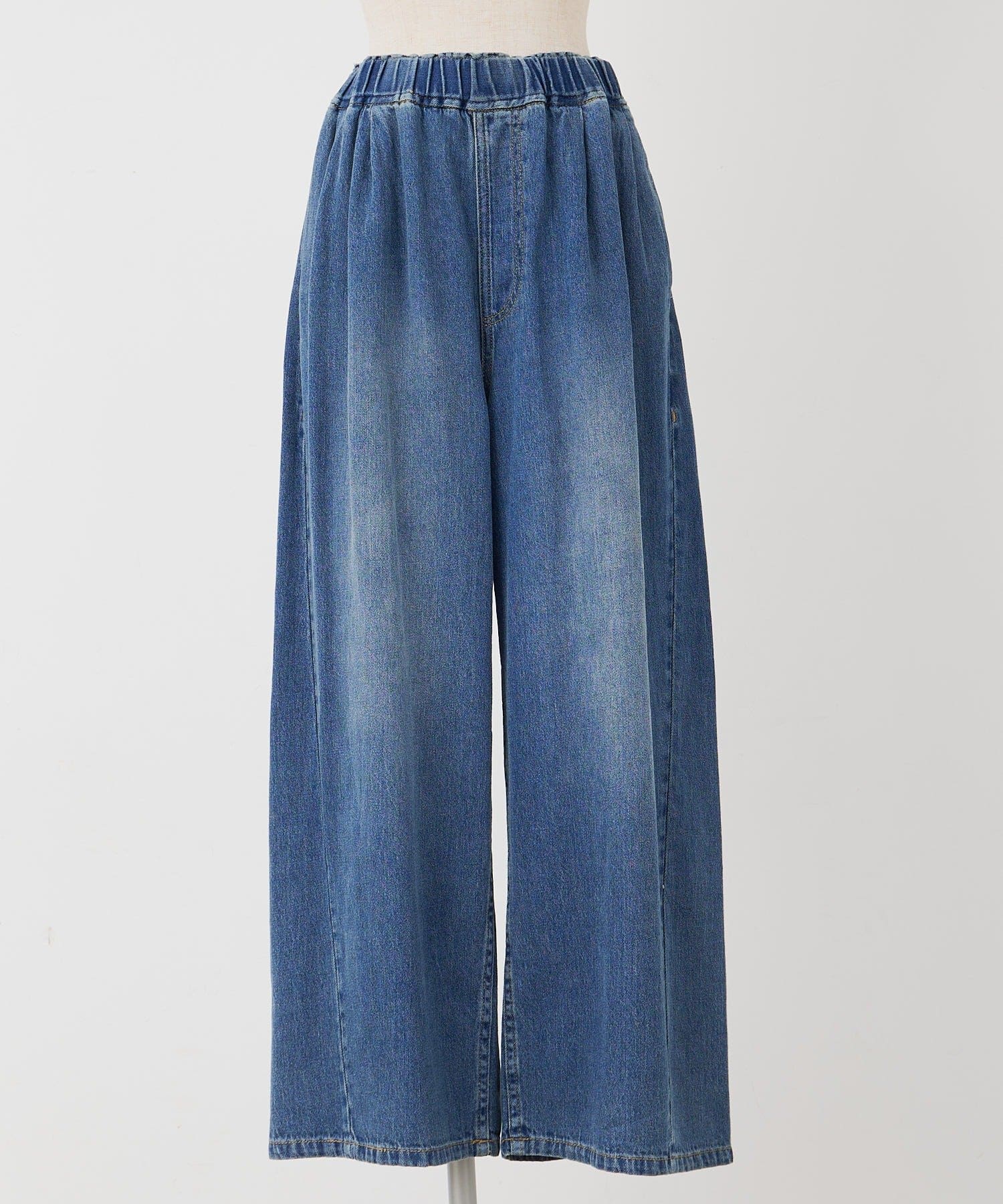 PUAL CE CIN(ピュアルセシン) 綿麻デニムイージーパンツ