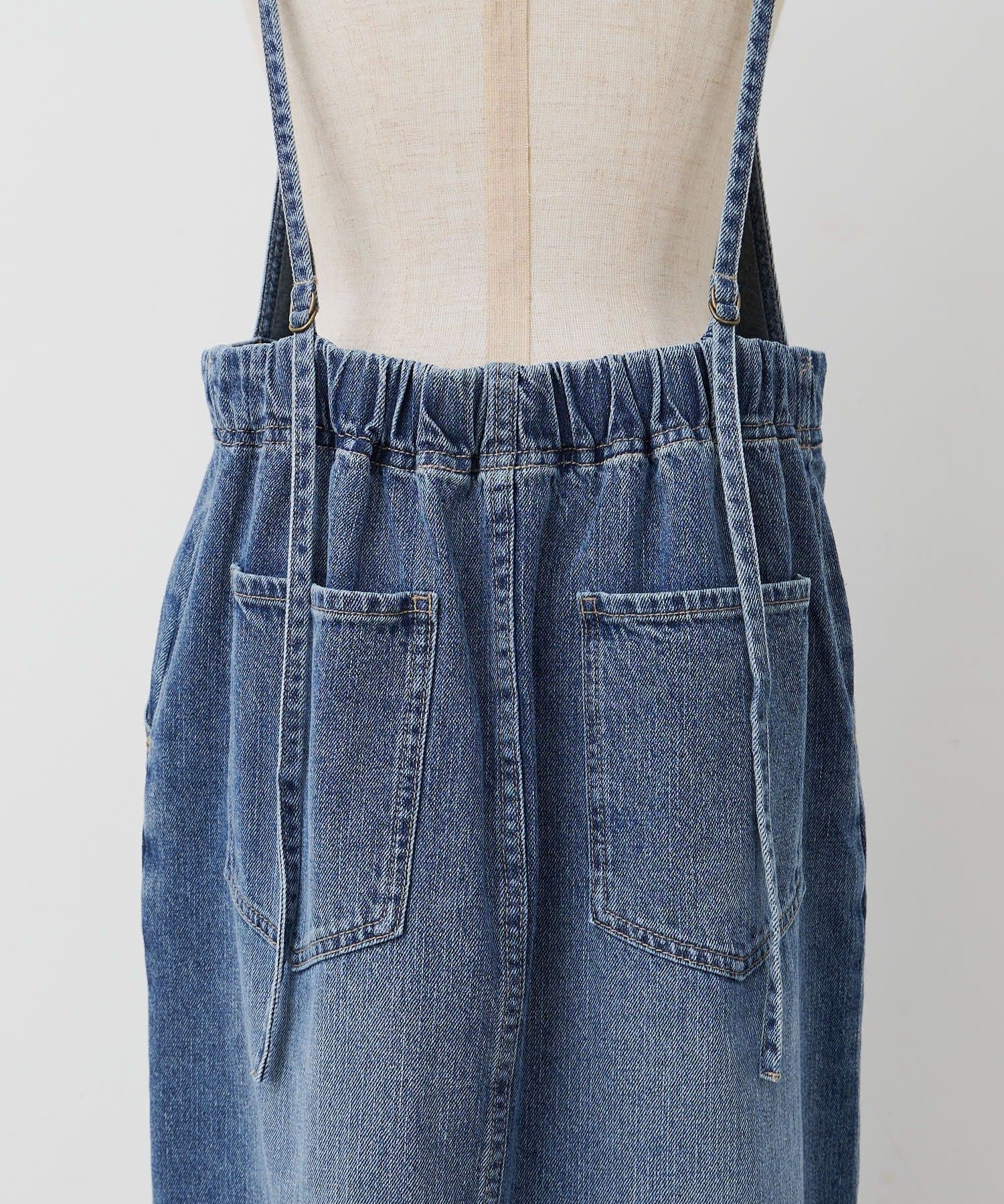 PUAL CE CIN(ピュアルセシン) 綿麻デニムジャンパースカート