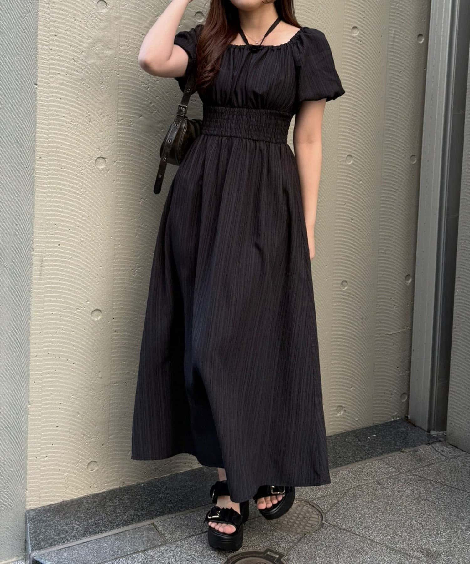 NICE CLAUP / OLIVE des OLIVE OUTLET(ナイスクラップ  / オリーブ デ オリーブ アウトレット) 【continuer】2WAYバルーン袖ワンピース