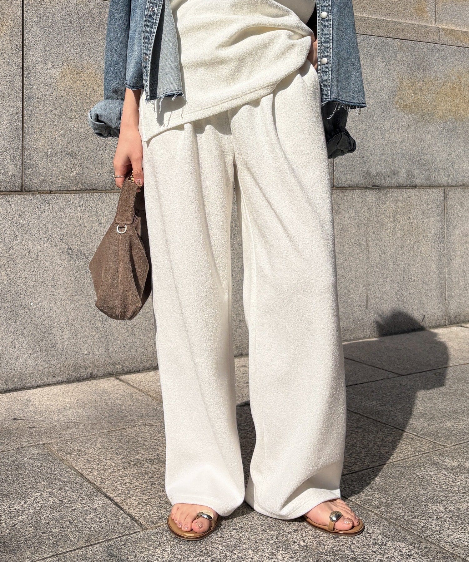 DOUDOU(ドゥドゥ) 【インフルエンサーOKOCHI企画】ブークレータックワイドパンツ