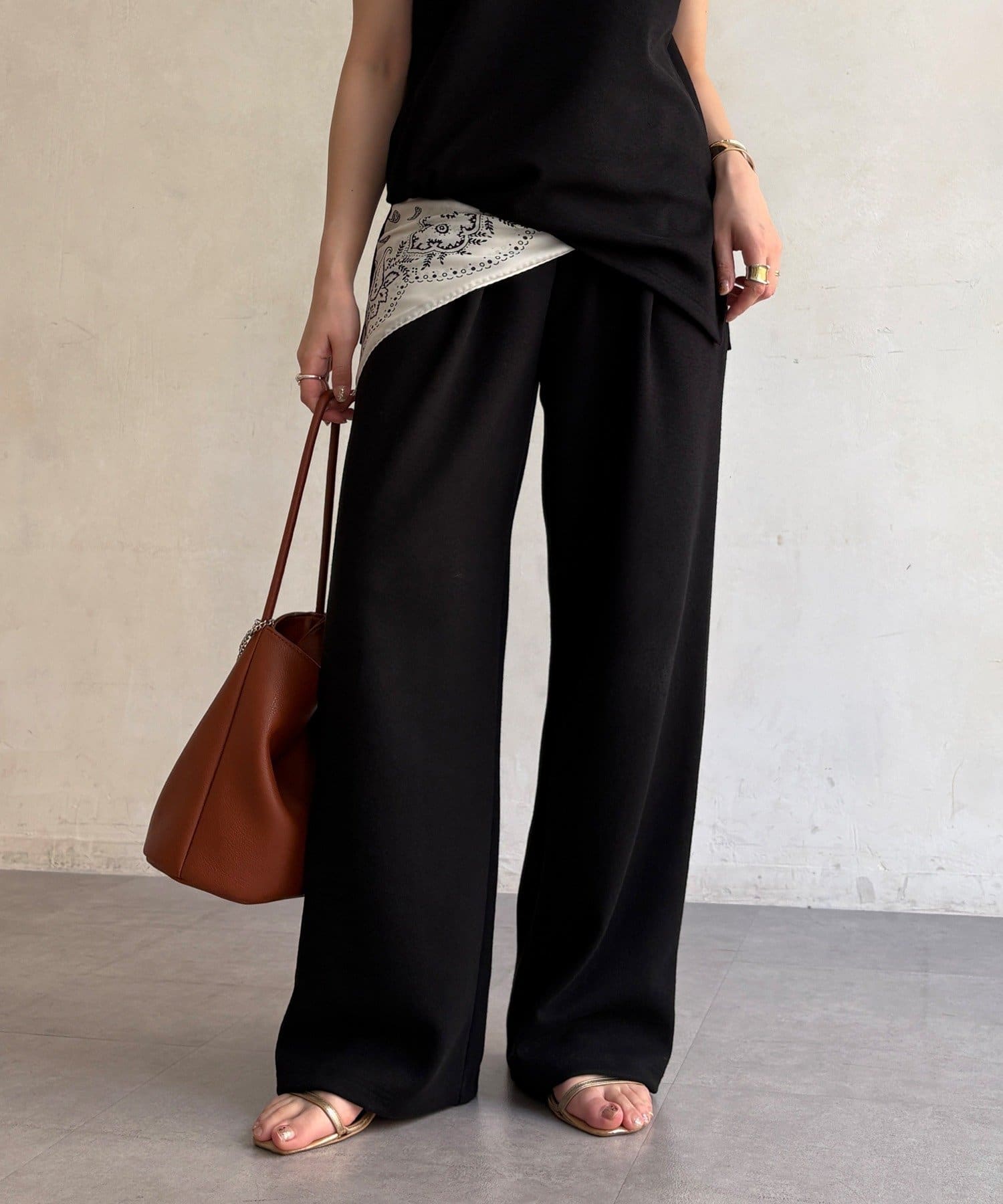 DOUDOU(ドゥドゥ) 【インフルエンサーOKOCHI企画】ブークレータックワイドパンツ