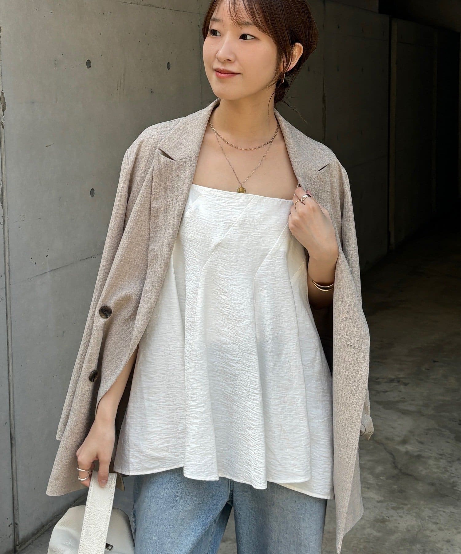 DOUDOU(ドゥドゥ) 【インフルエンサー REI企画】変形切替フレアキャミ