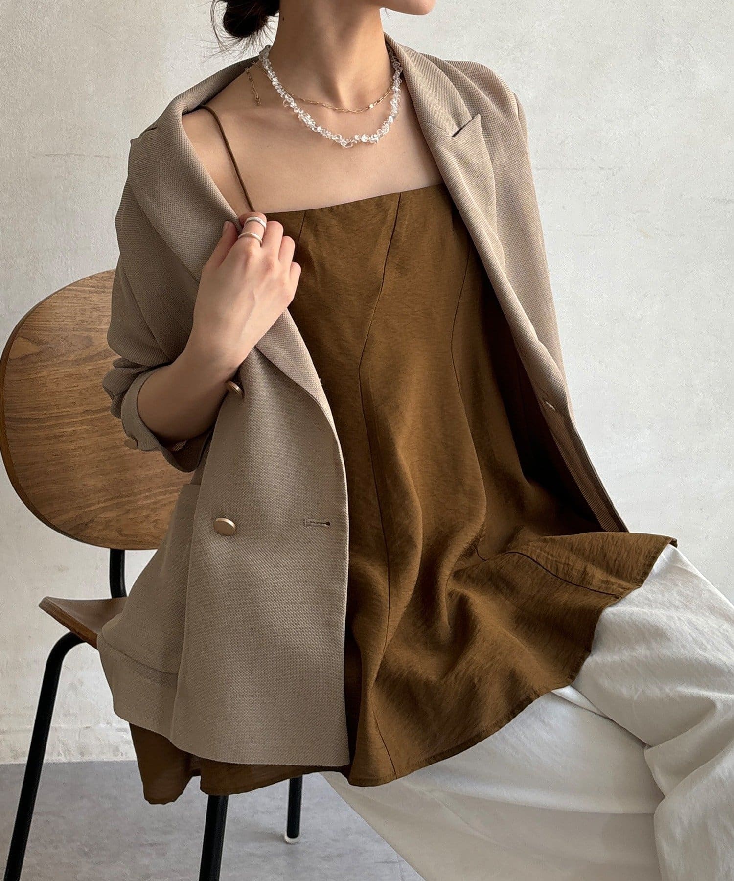 DOUDOU(ドゥドゥ) 【インフルエンサー REI企画】変形切替フレアキャミ