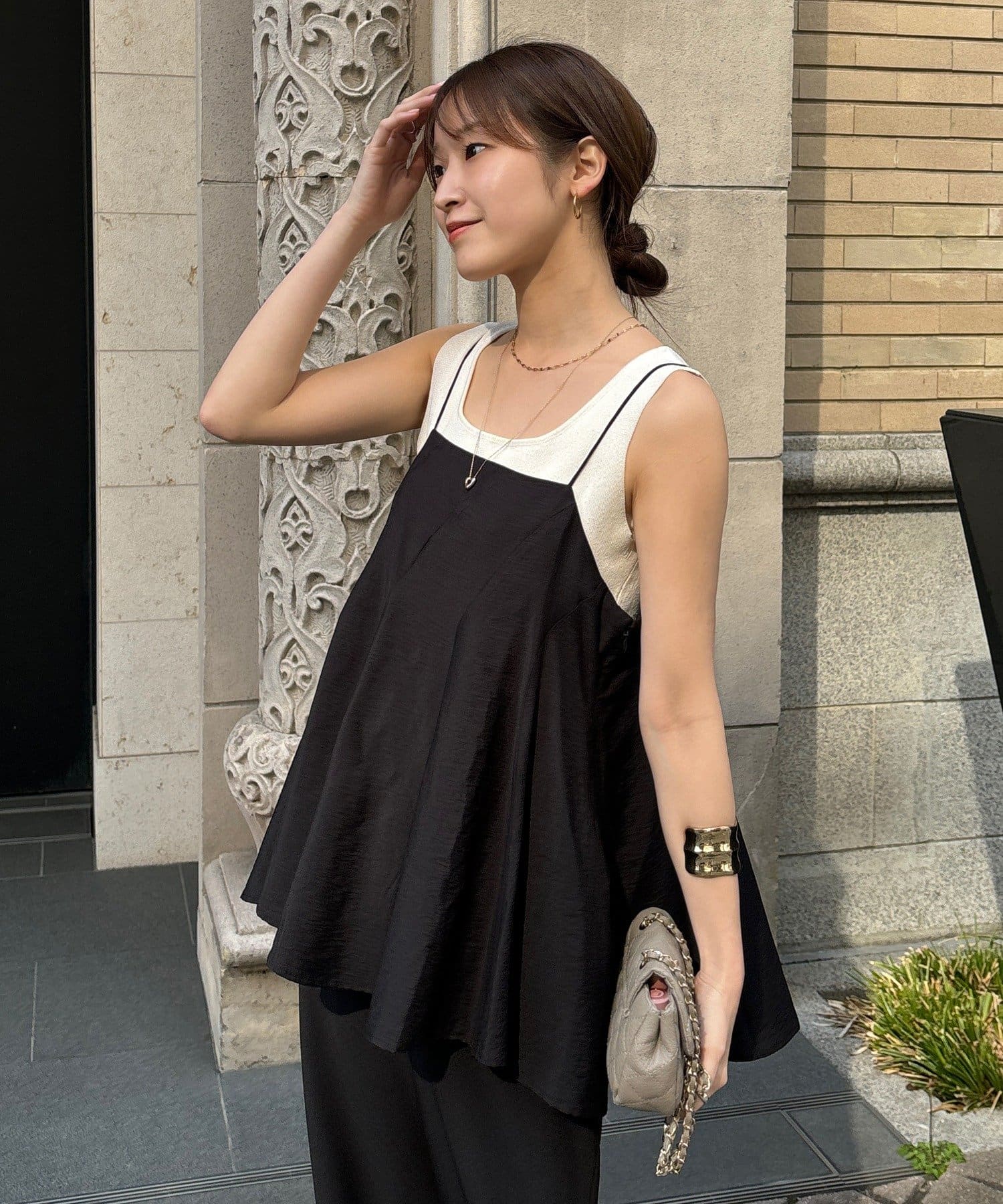 DOUDOU(ドゥドゥ) 【インフルエンサー REI企画】変形切替フレアキャミ