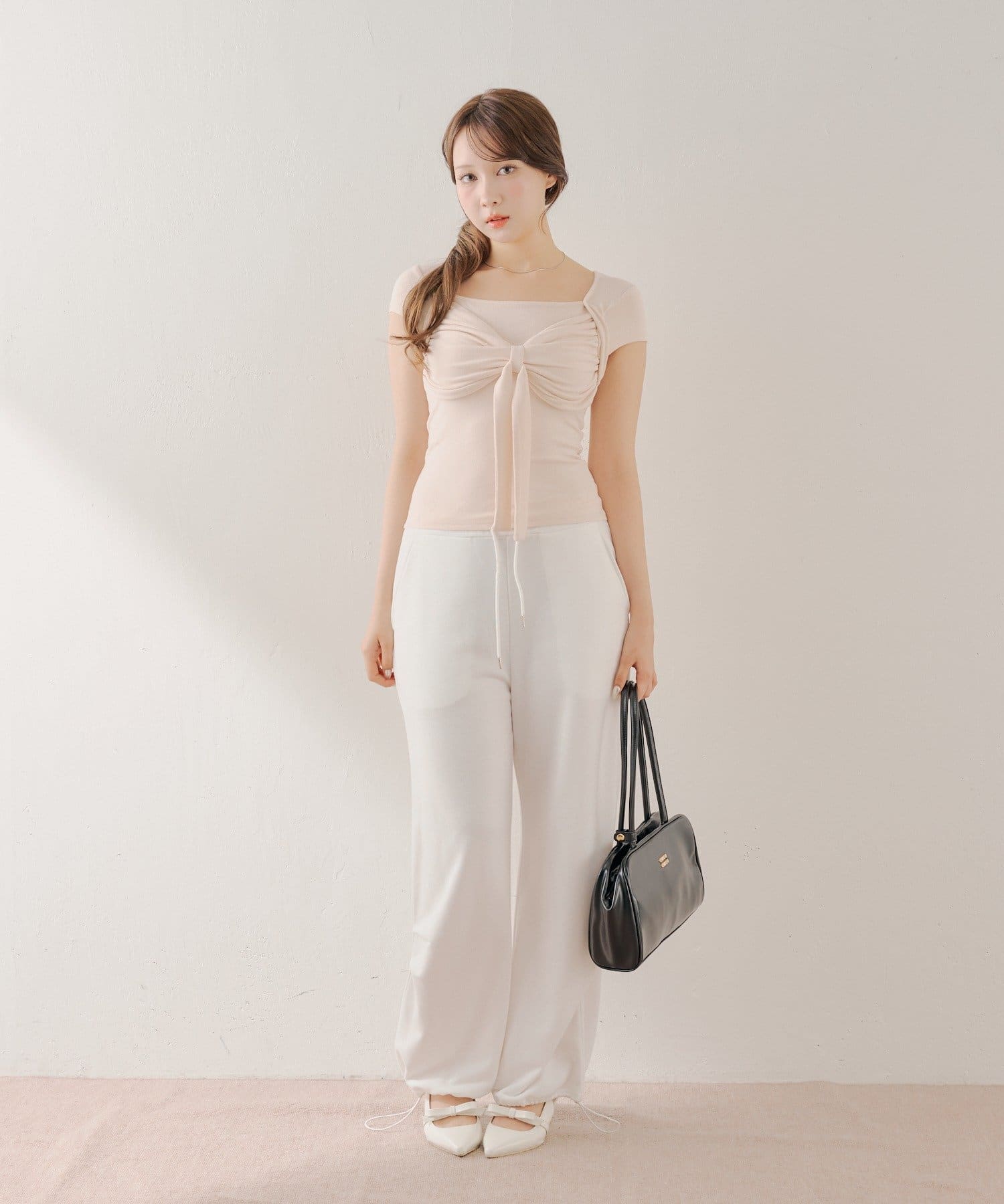 Chico(チコ) フレンチスリーブボレロ風リボントップス