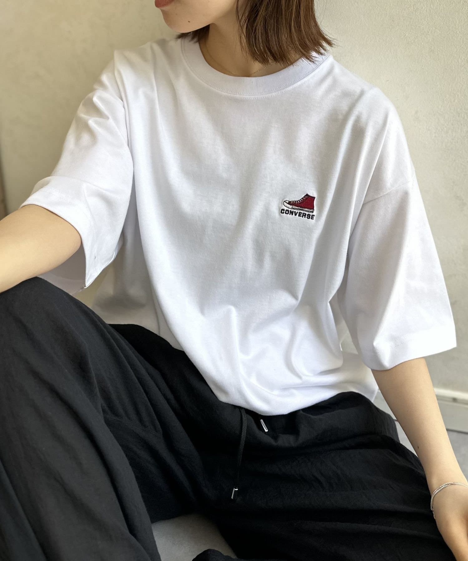 LOCUST(ローカスト) 【ユニセックス】【CONVERSE】靴刺繍COOLMAX 半袖T