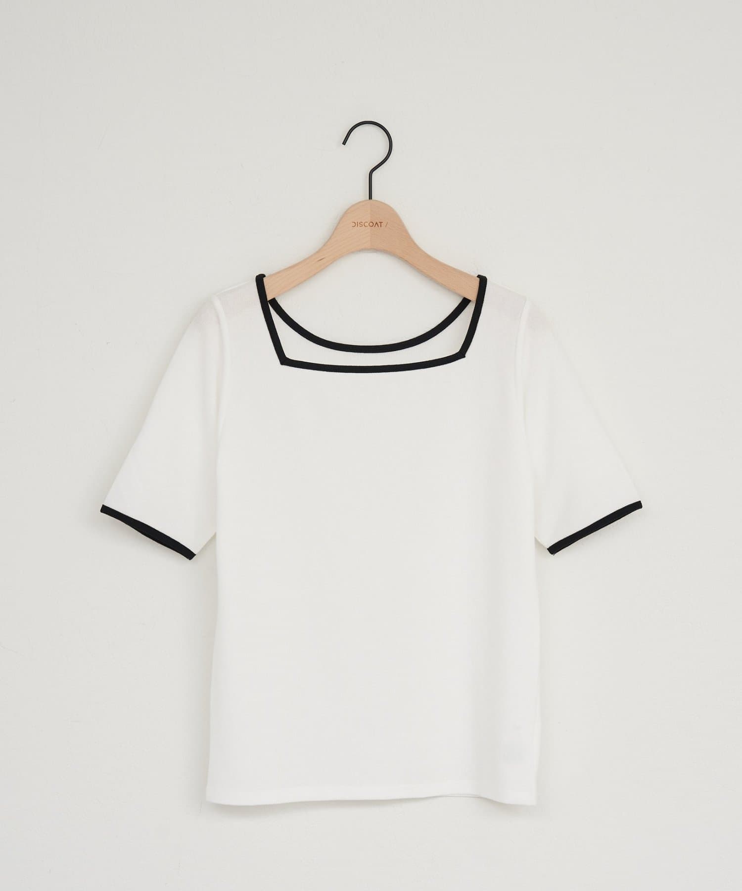 DISCOAT(ディスコート) 【WEB限定】前後2WAY配色シアーリブ半袖Tシャツ