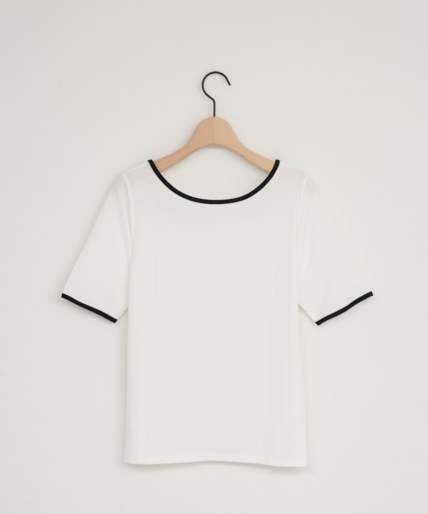 DISCOAT(ディスコート) 【WEB限定】前後2WAY配色シアーリブ半袖Tシャツ