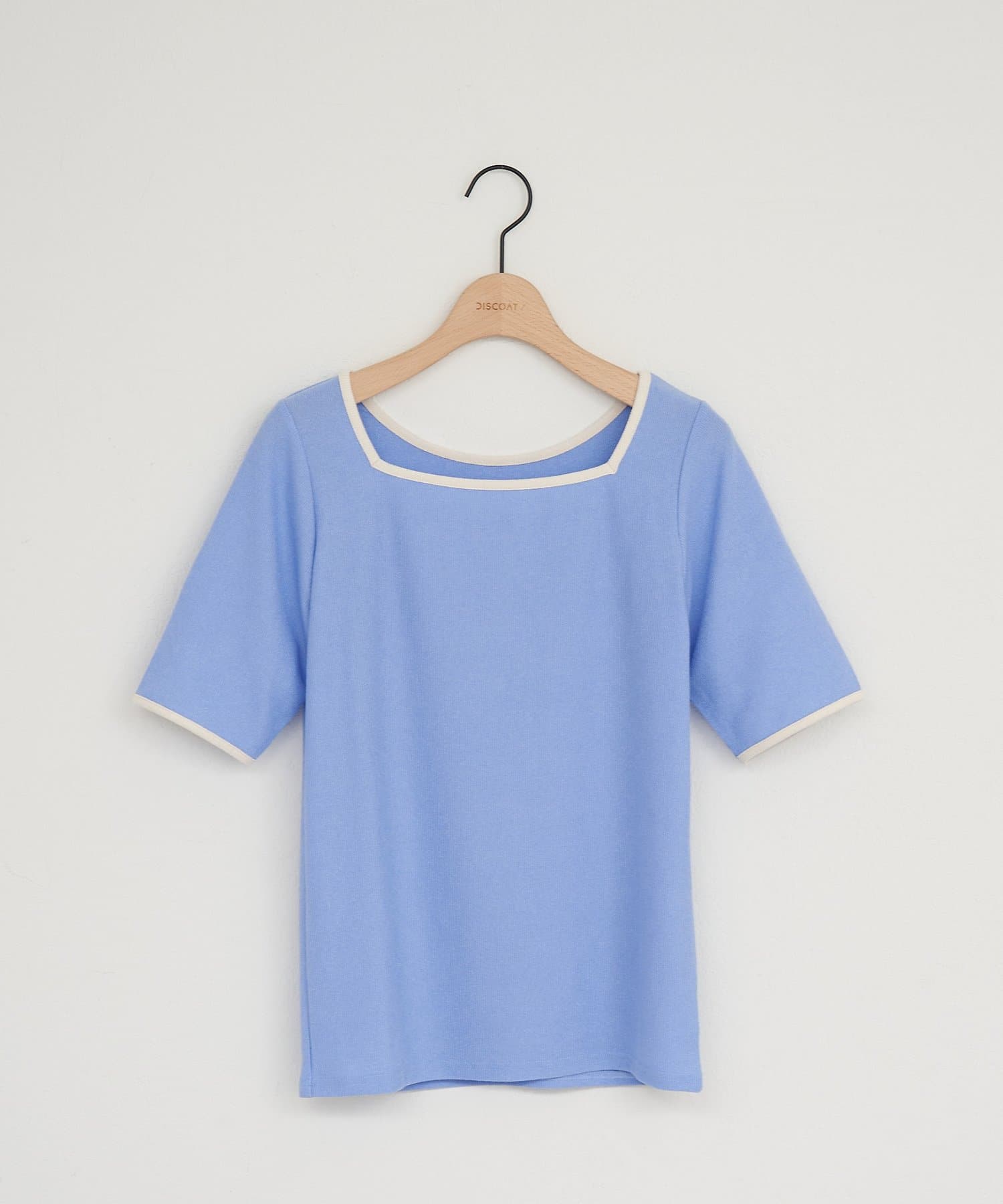DISCOAT(ディスコート) 【WEB限定】前後2WAY配色シアーリブ半袖Tシャツ