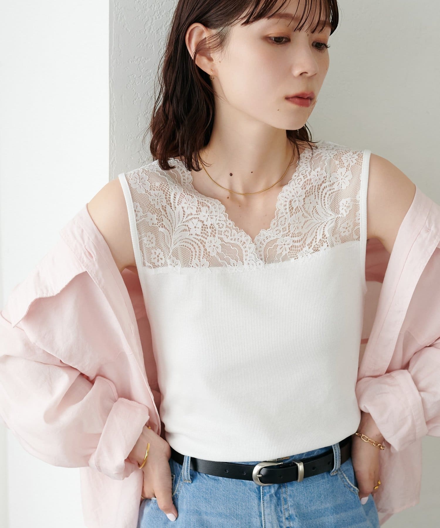 DISCOAT(ディスコート) 【WEB限定】レースタンクトップ