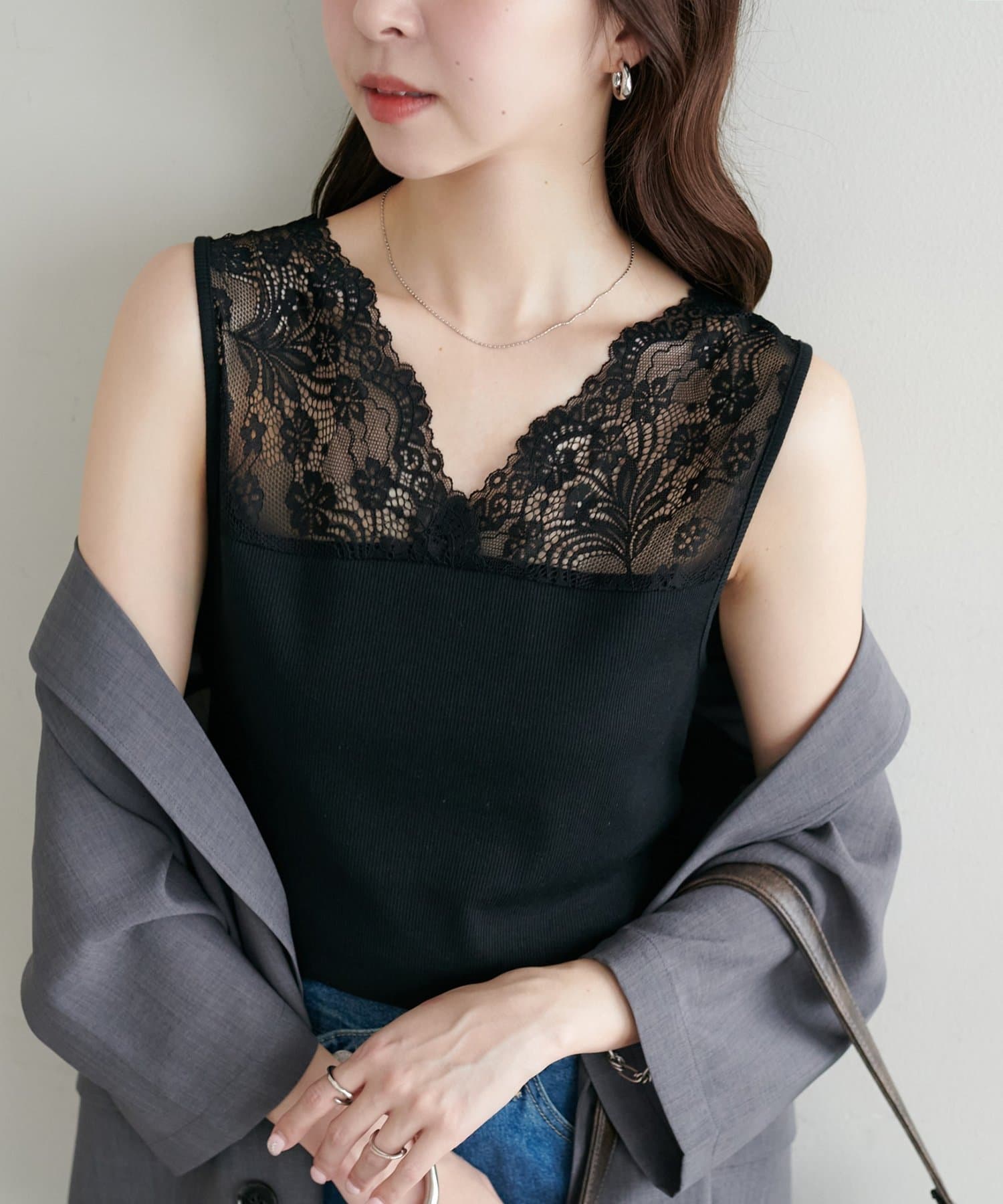 DISCOAT(ディスコート) 【WEB限定】レースタンクトップ