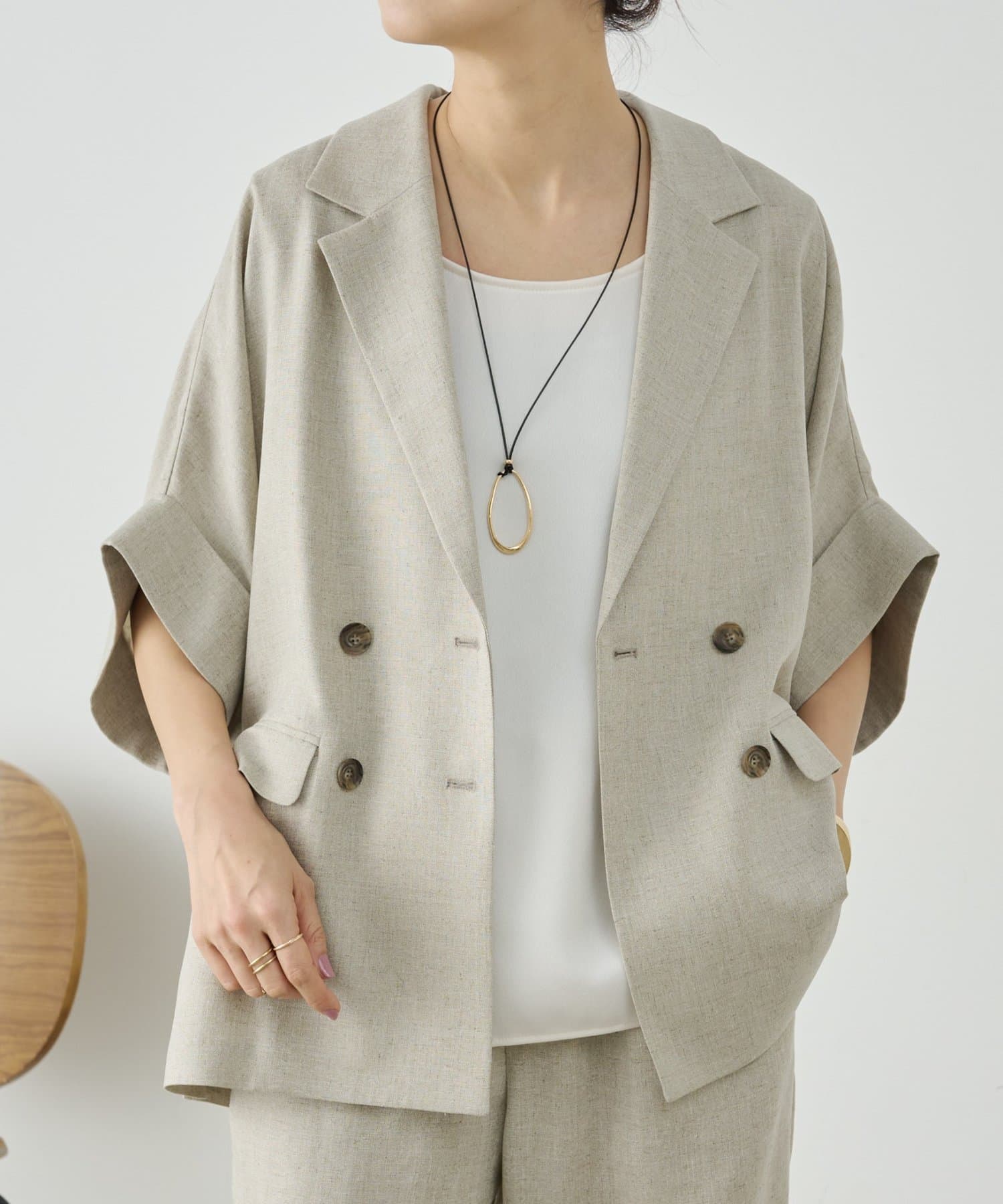 BEARDSLEY(ビアズリー) 麻調合繊フレンチジャケット《LIVETART》