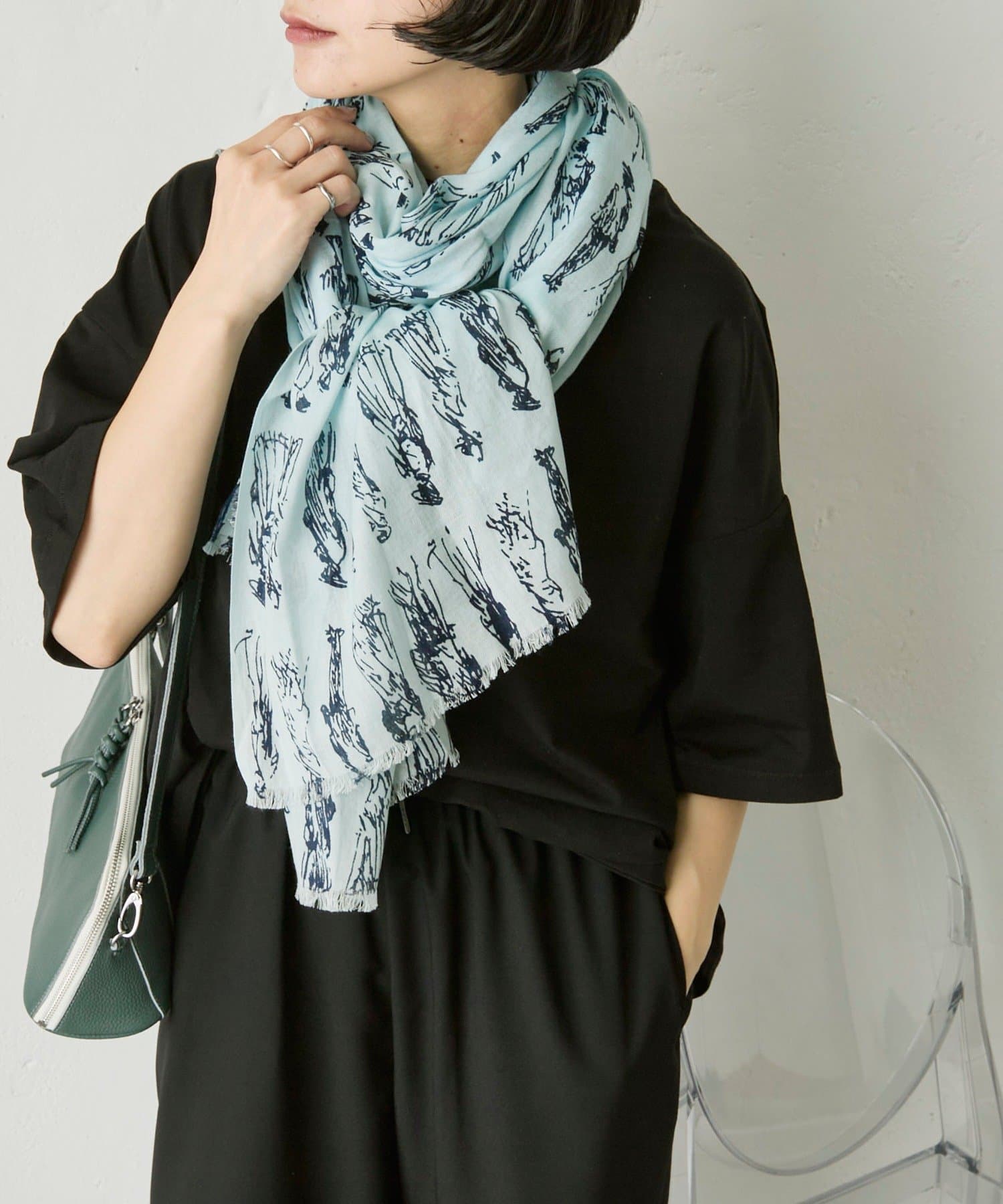 ear PAPILLONNER(イア パピヨネ) 【PYAAR(ピーアール)】PEOPLE SCARF/ピープル柄ストール