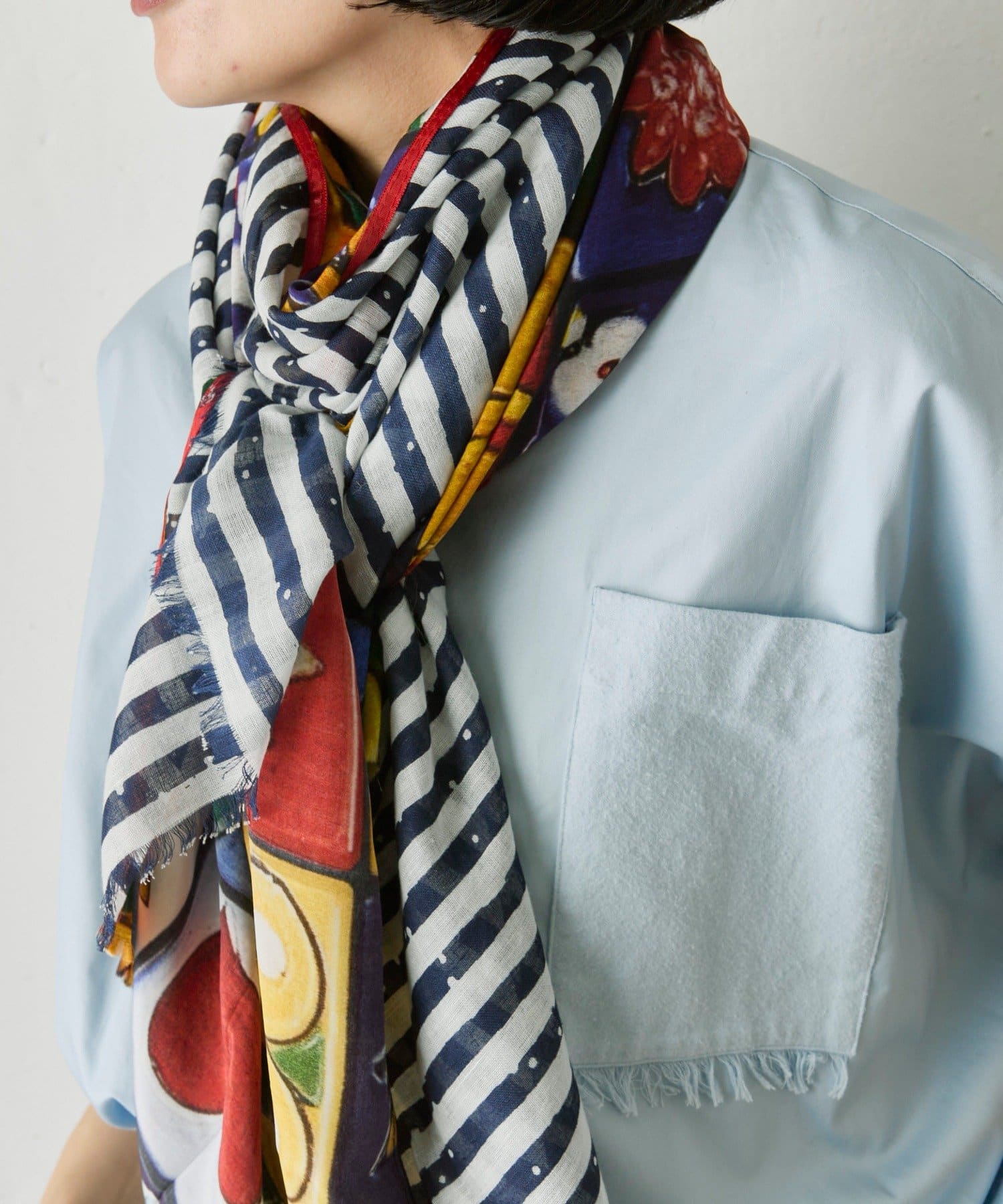 ear PAPILLONNER(イア パピヨネ) 【PYAAR(ピーアール)】ART SCARF/アート柄ストール