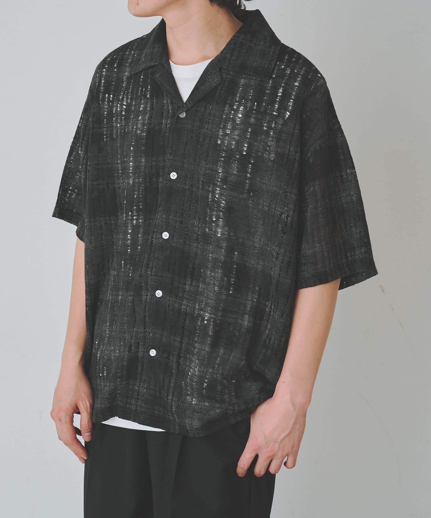 COLONY 2139(コロニー トゥーワンスリーナイン) 透かし編みムラ柄ニットシャツ