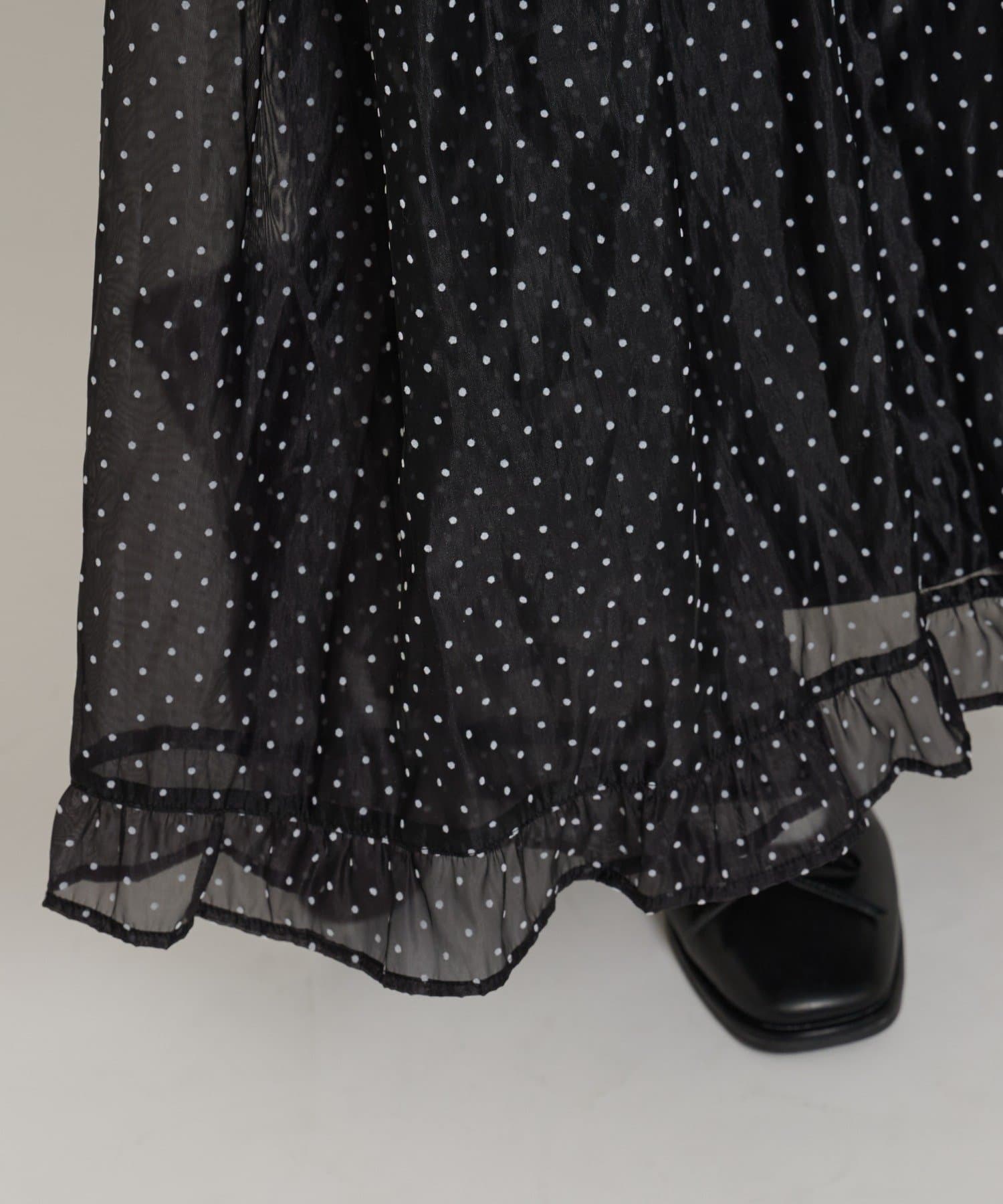 w closet(ダブルクローゼット) 【3色展開】ドットティアードキャミワンピース