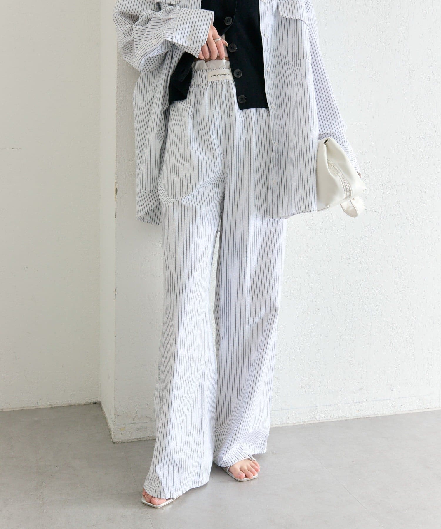 mystic(ミスティック) ストライプイージーパンツ