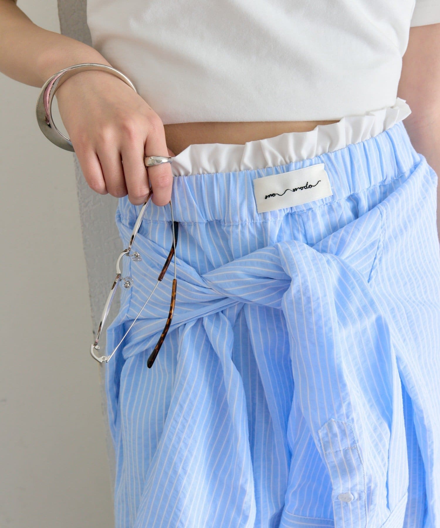 mystic(ミスティック) ストライプイージーパンツ