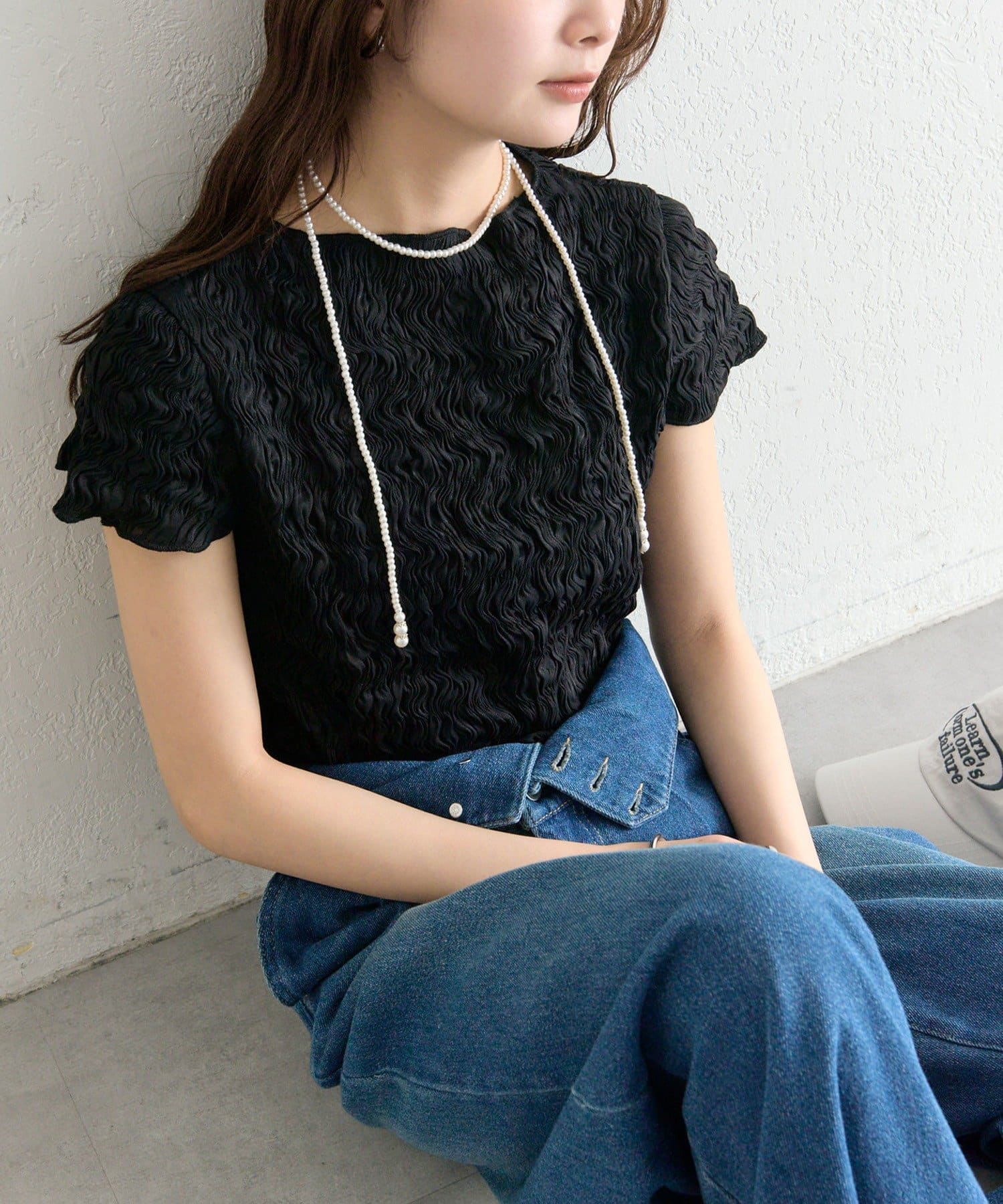 mystic(ミスティック) 《4/2(THU) 12:00予約START》エアリーシャーリングブラウス