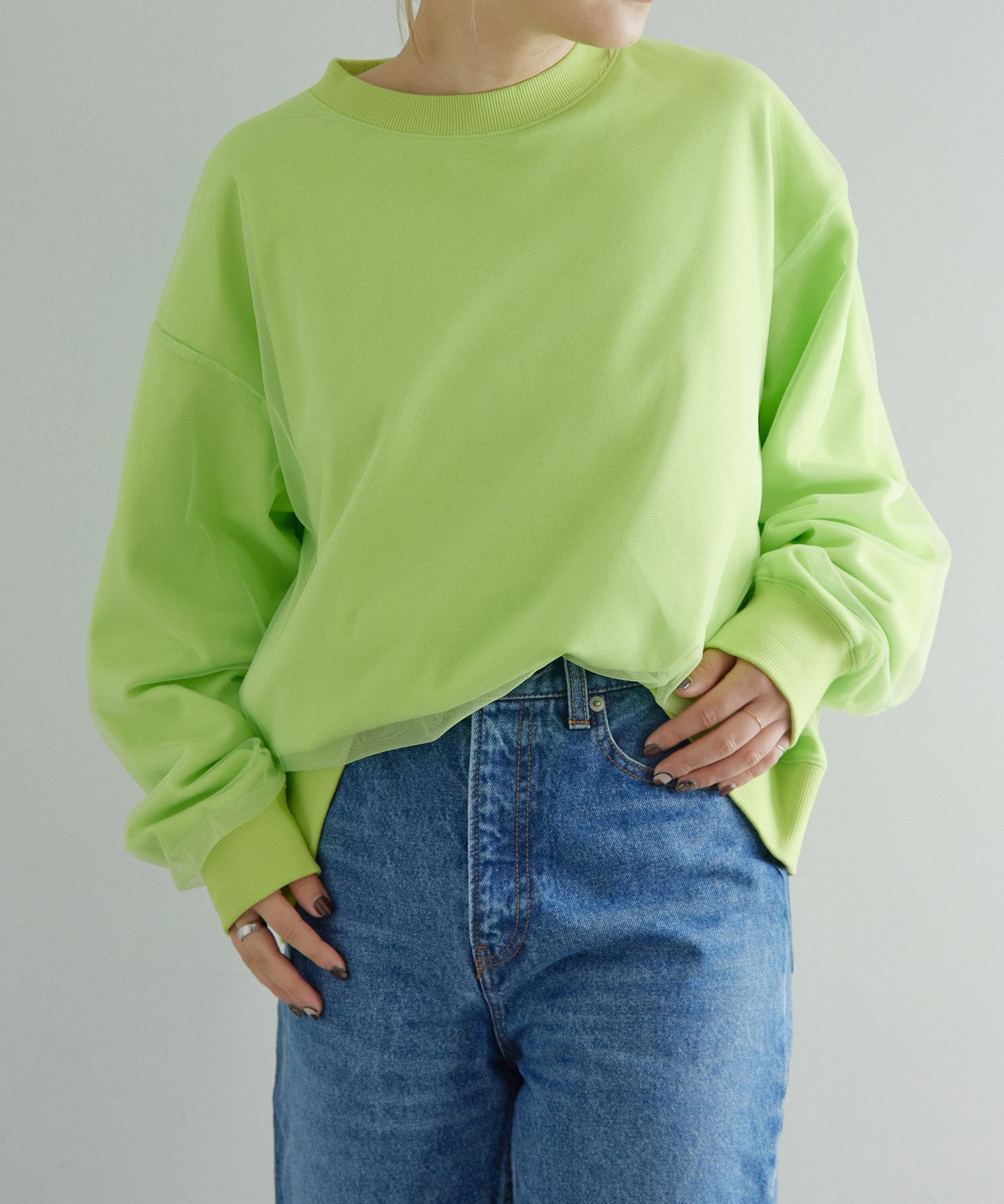 OUTLET(アウトレット) 【ear PAPILLONNER】シアーレイヤードスウェット