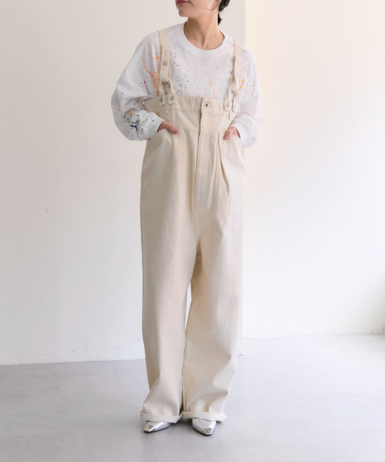 OUTLET(アウトレット) 【ear PAPILLONNER】デニムサロペットパンツ