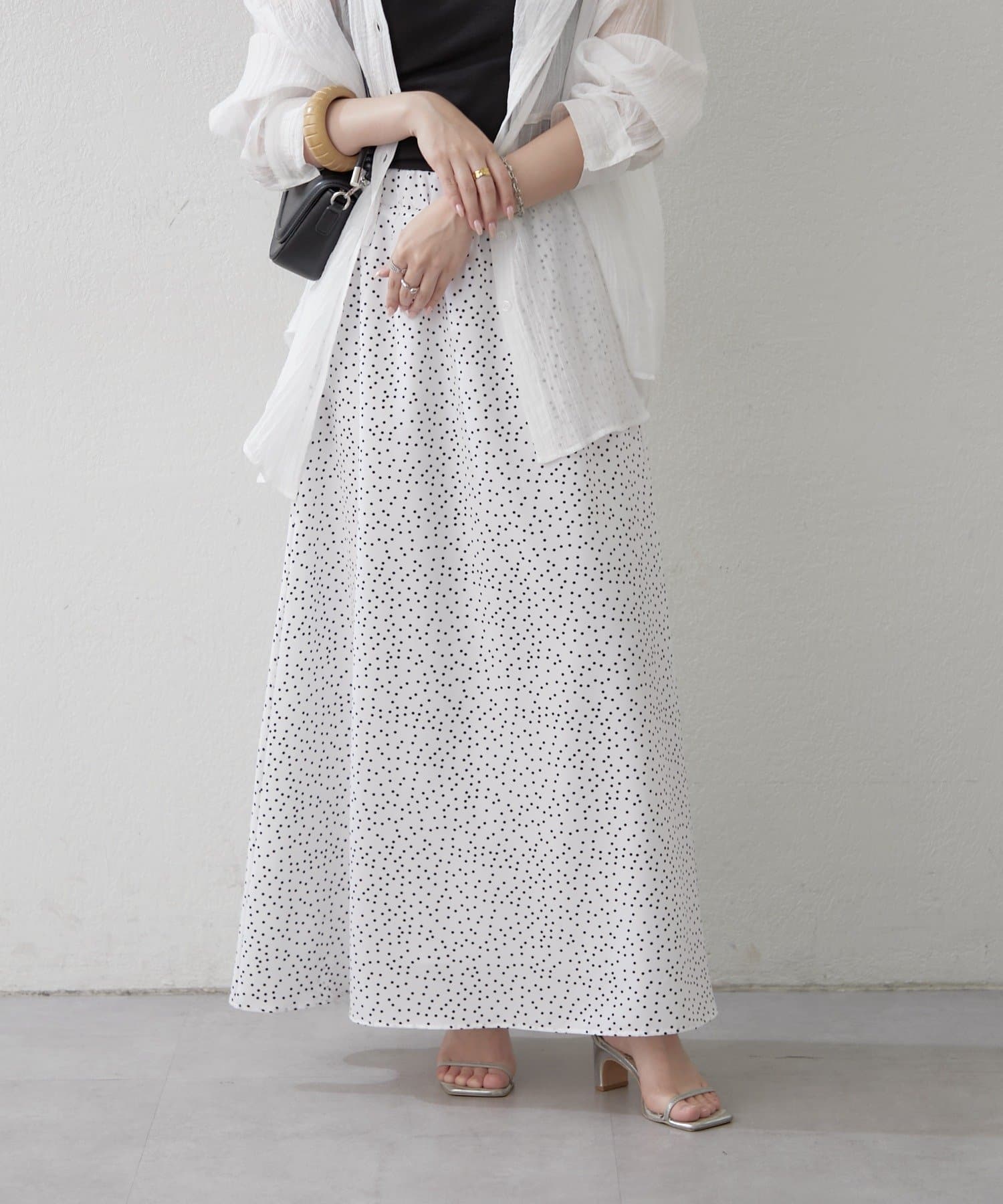 Remind me and forever(リマインドミーアンドフォーエバー) 《無地/ドット》サテンマーメイドスカート