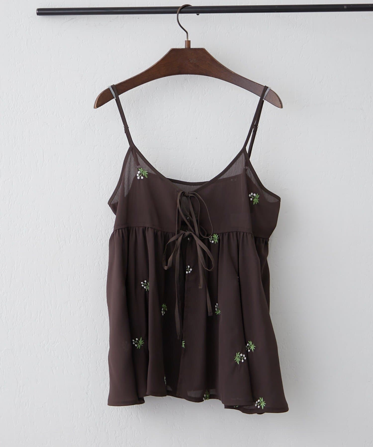 Remind me and forever(リマインドミーアンドフォーエバー) 【SETUP】花刺繍キャミチュニックブラウス