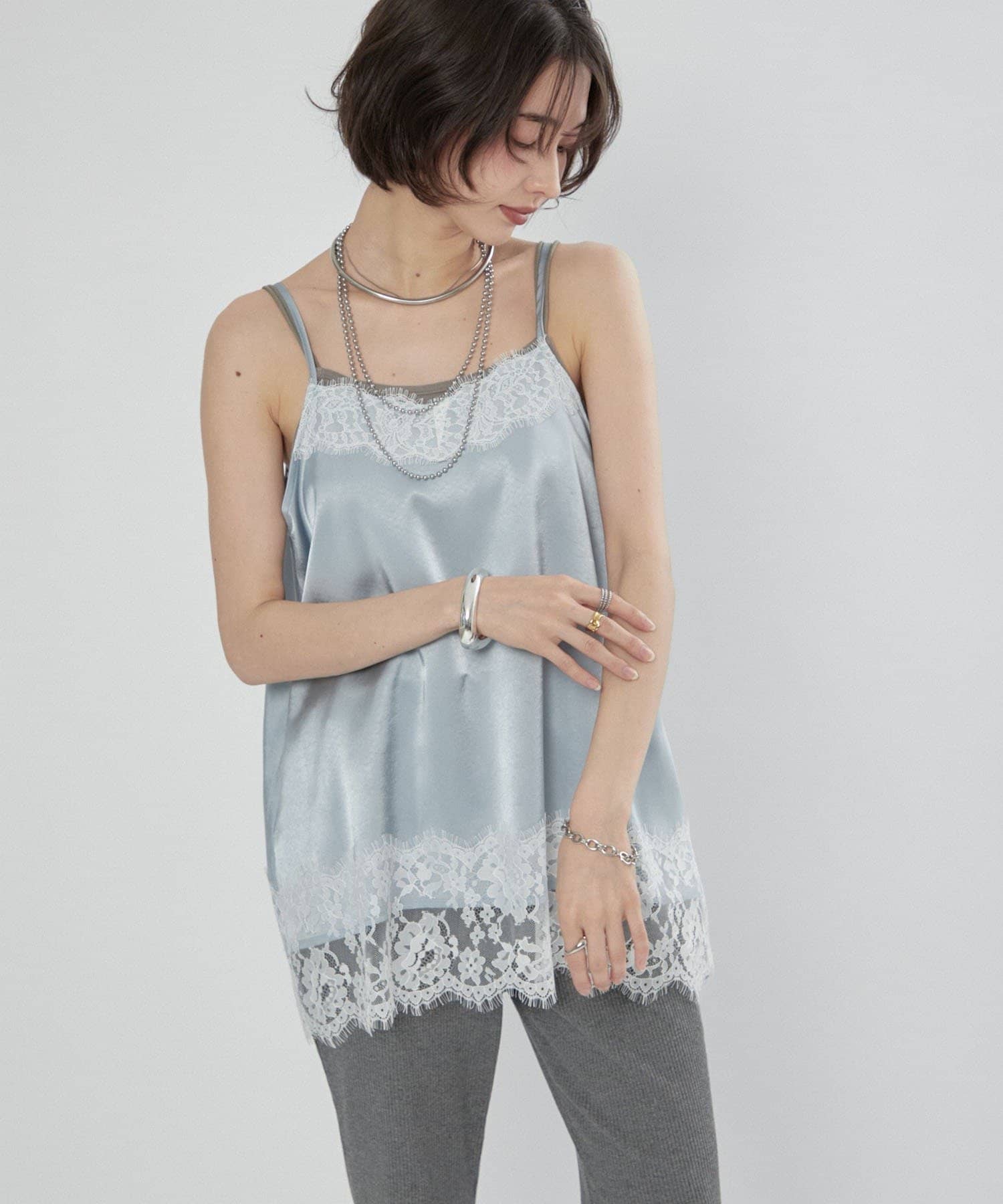 Remind me and forever(リマインドミーアンドフォーエバー) 【@kana__18sセレクト】サテンレースキャミチュニック