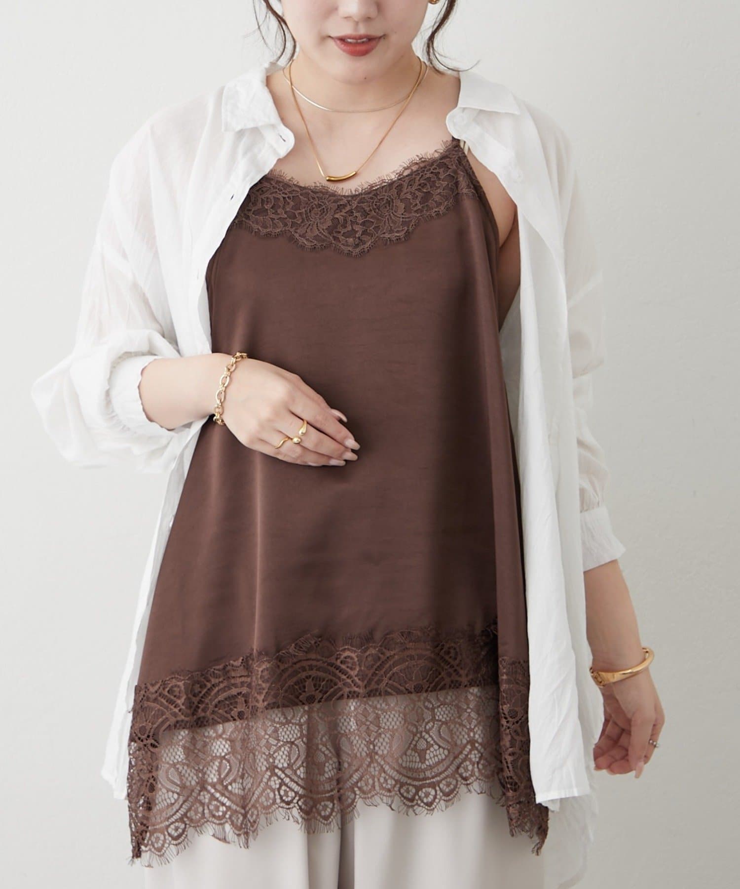 Remind me and forever(リマインドミーアンドフォーエバー) 【@kana__18sセレクト】サテンレースキャミチュニック