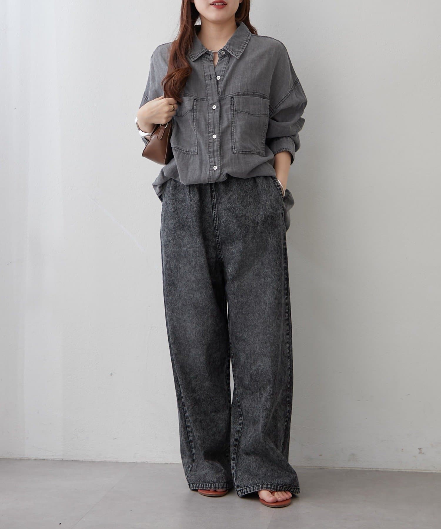 Remind me and forever(リマインドミーアンドフォーエバー) 【夏も着れる】2WAYシアーデニムシャツ