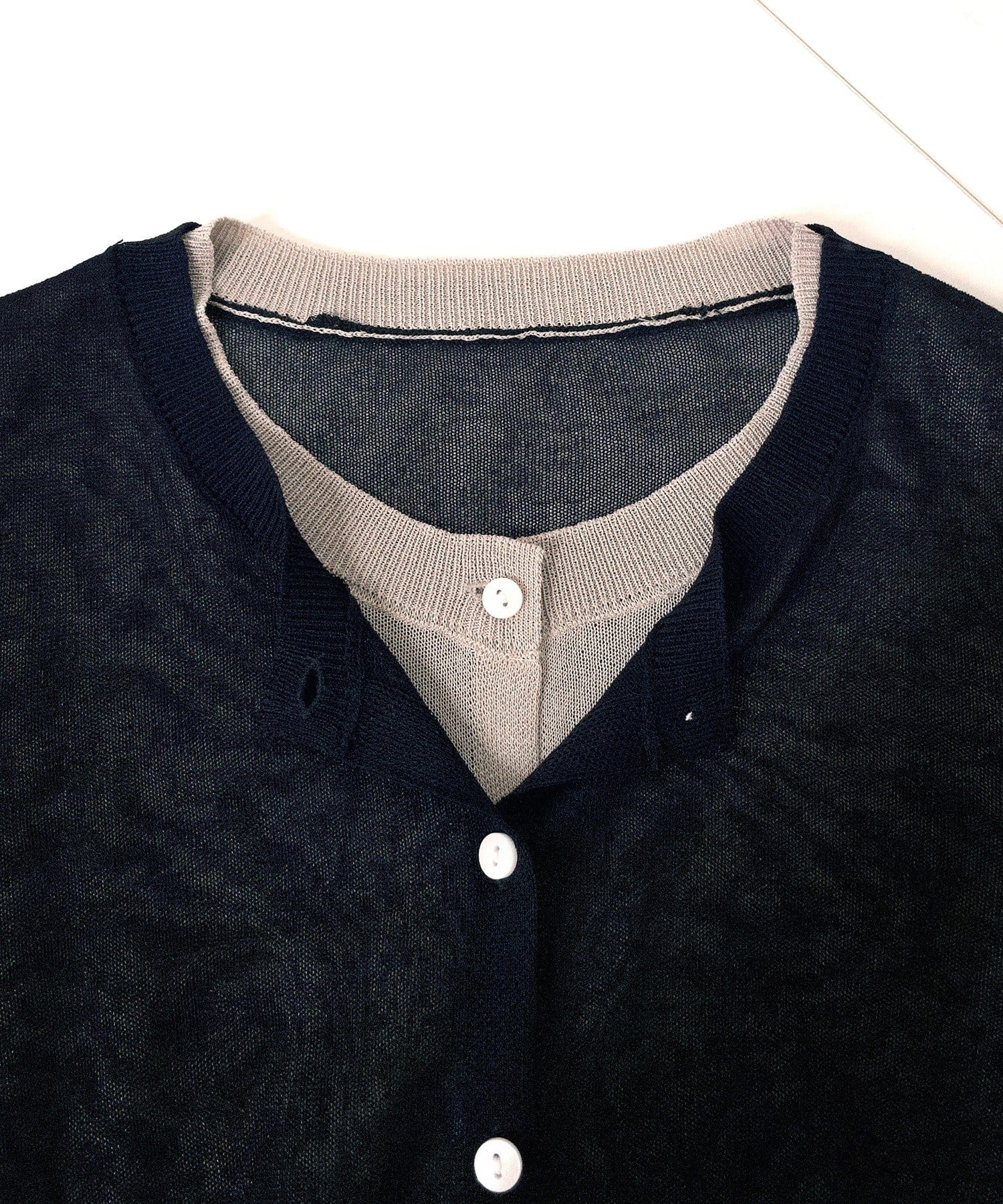 Remind me and forever(リマインドミーアンドフォーエバー) シアーレイヤード配色カーディガン