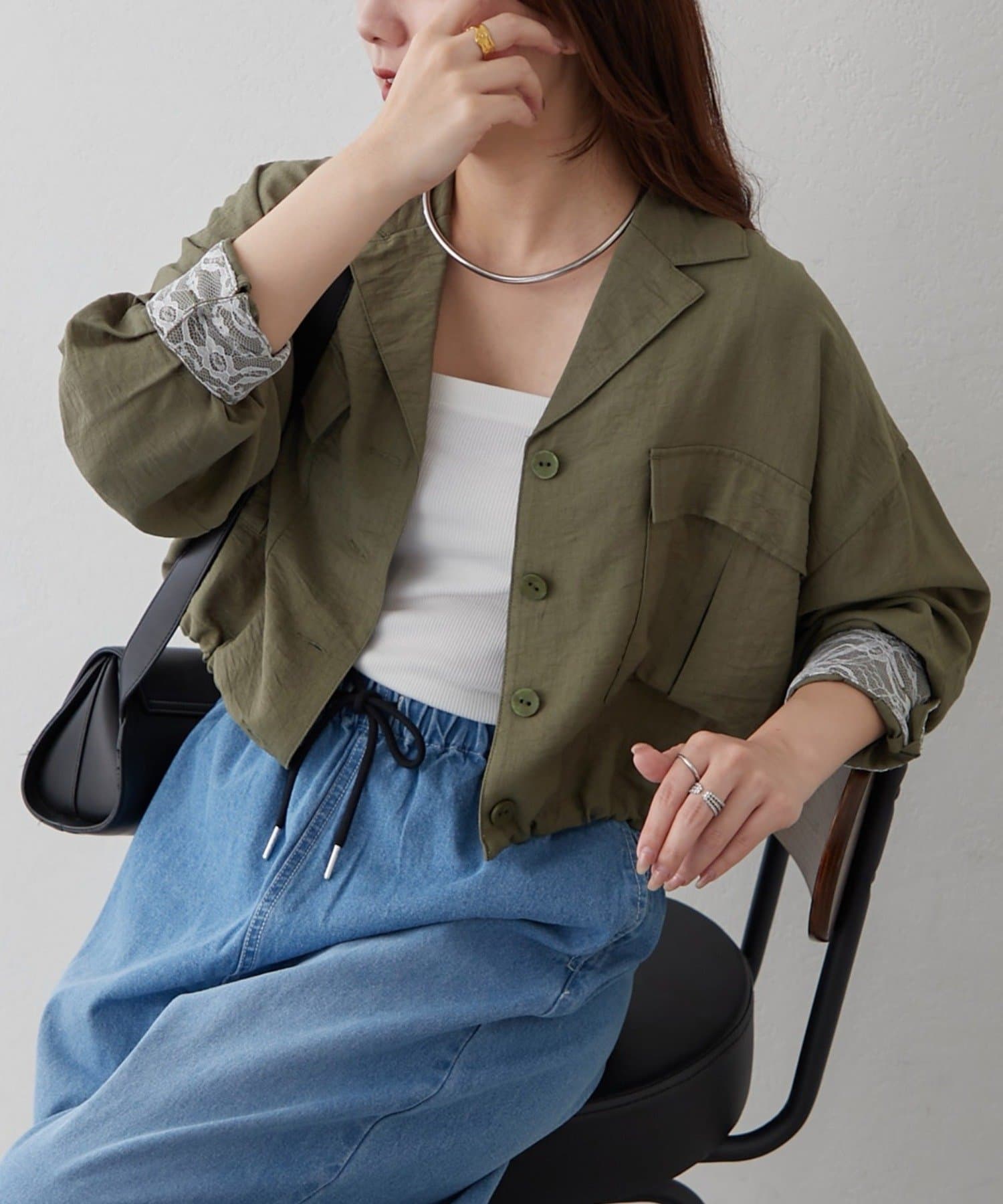 Remind me and forever(リマインドミーアンドフォーエバー) ミリタリーショートシャツジャケット